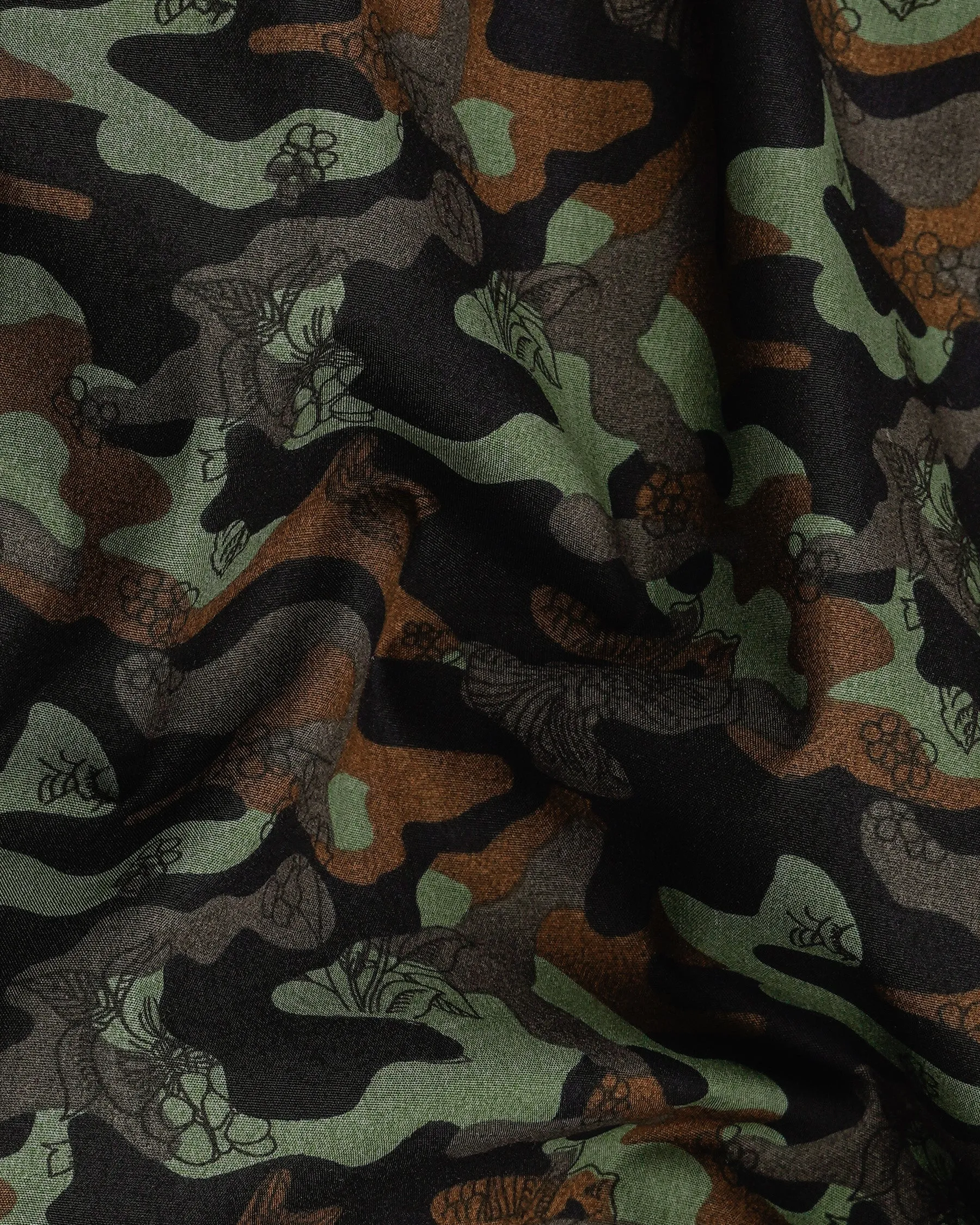 Multicolour Camouflage Flower Printed Premium Cotton Shirt sold by French Crown product image thumbnail 2