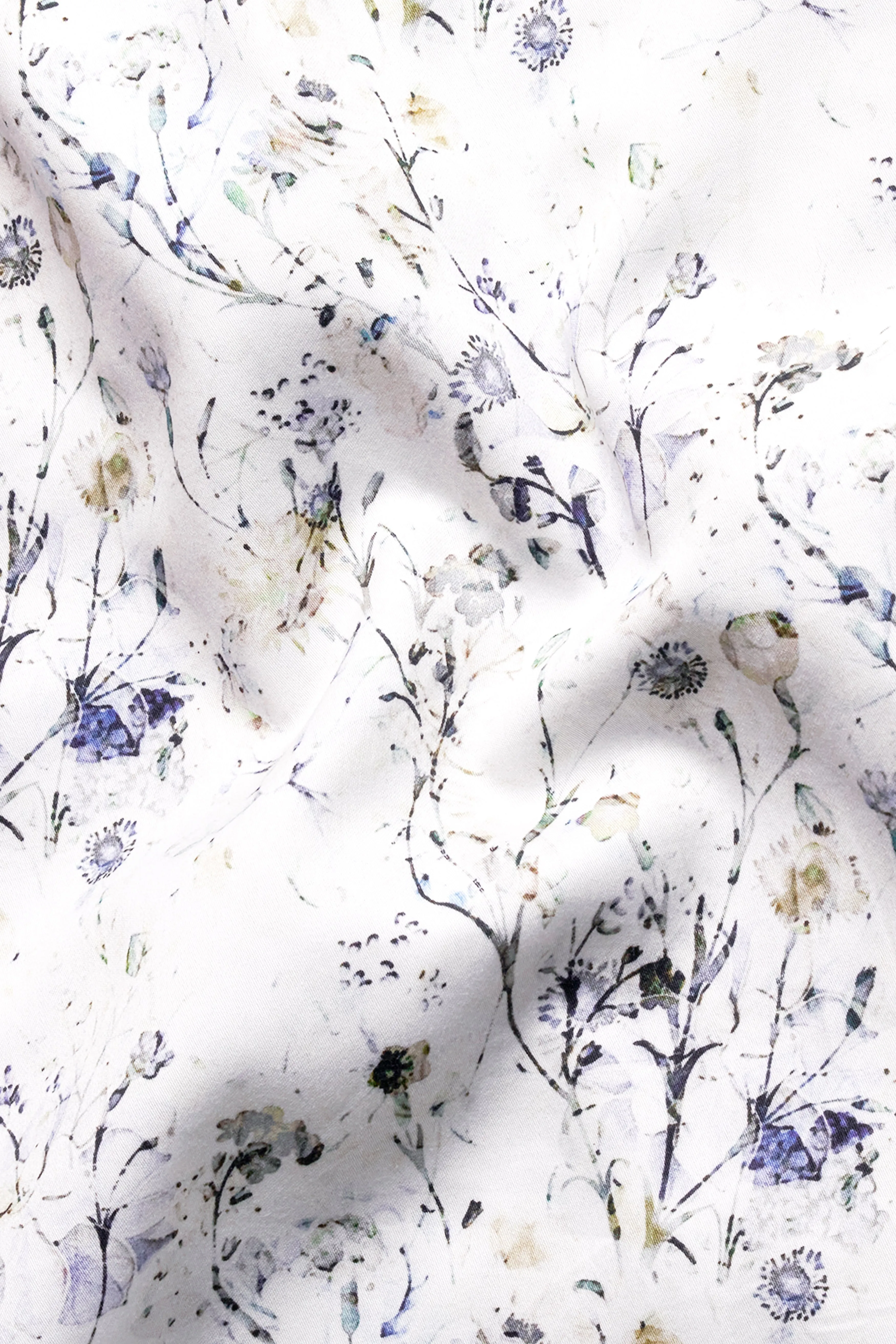 Bright White Multicolour Printed with Patchwork Super Soft Premium Cotton Designer Shirt sold by French Crown product image thumbnail 3