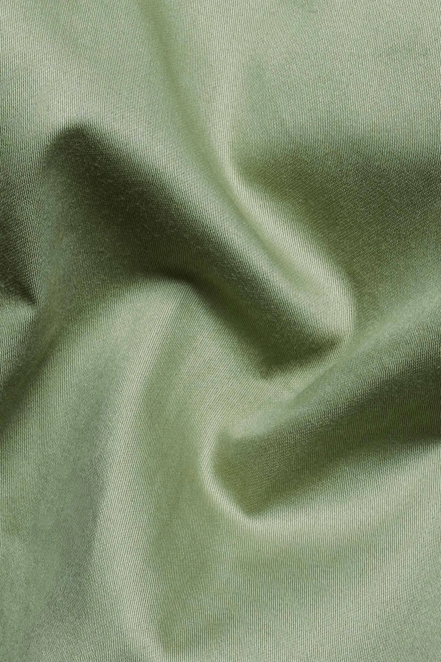 Pale Oyster Green Subtle Sheen Super Soft Premium Cotton Shirt sold by French Crown product image thumbnail 2