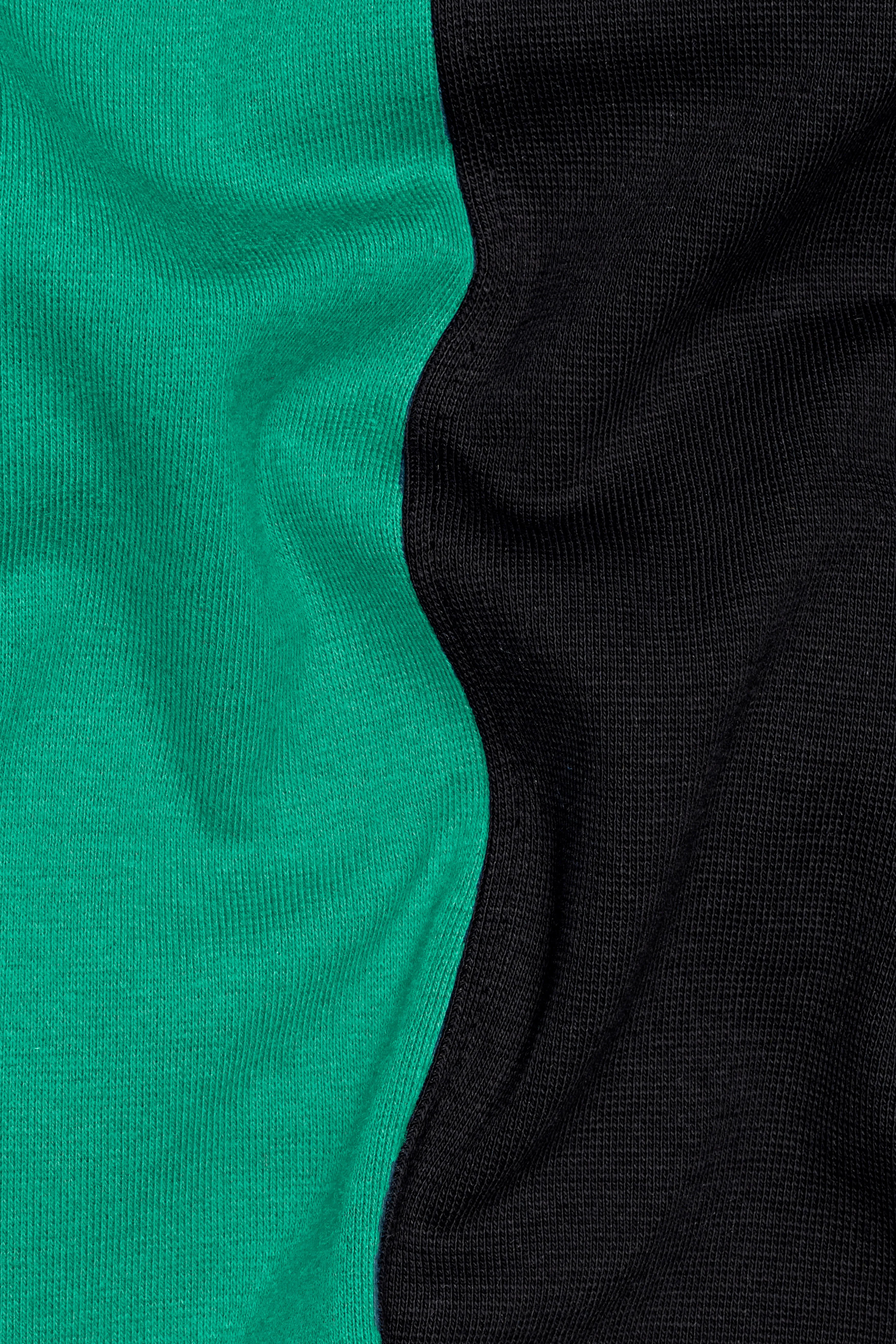Jade Black and Mountain Meadow Green Premium Cotton Jersey T-shirt sold by French Crown product image thumbnail 3