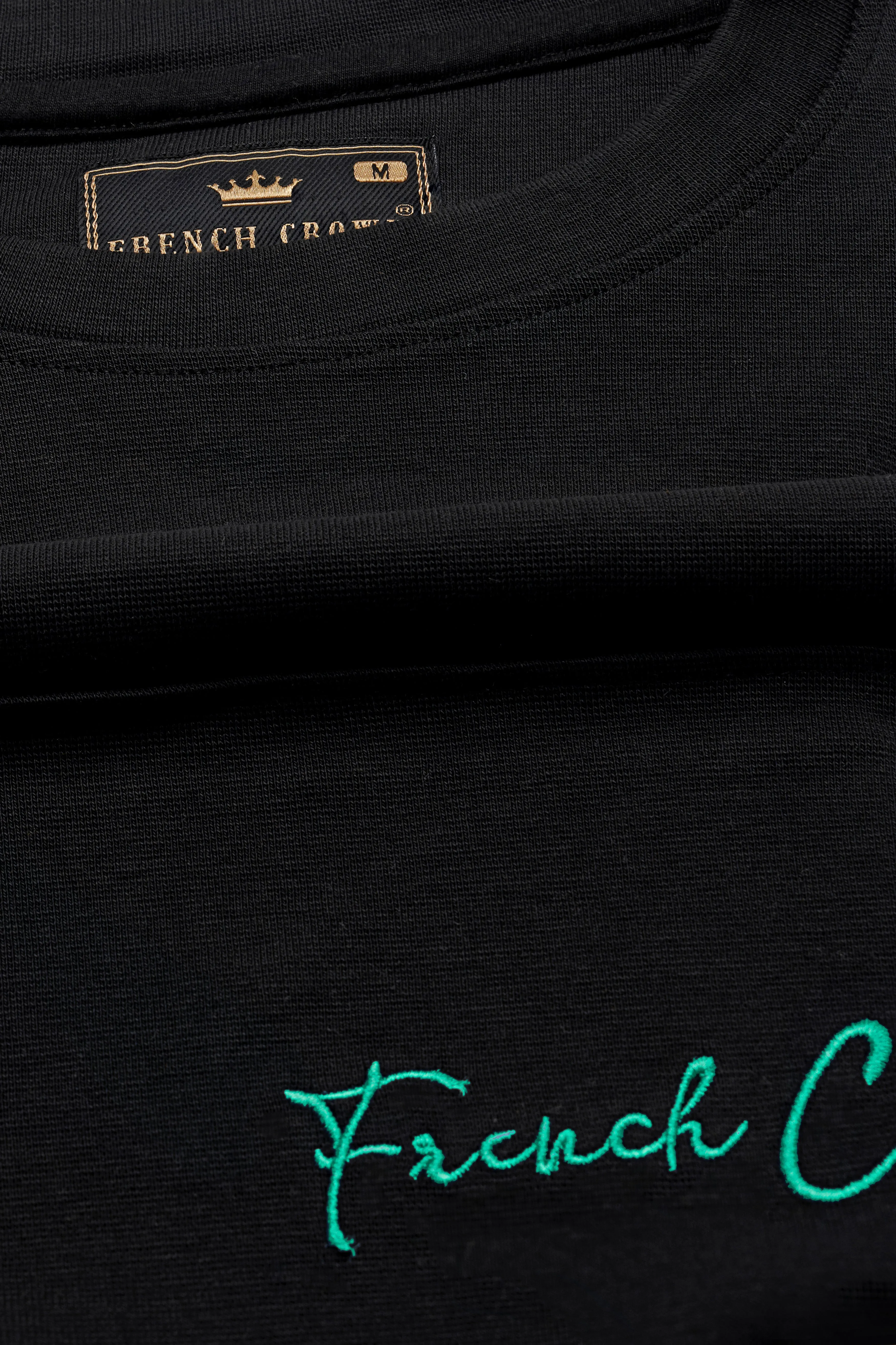 Jade Black and Mountain Meadow Green Premium Cotton Jersey T-shirt sold by French Crown product image thumbnail 4