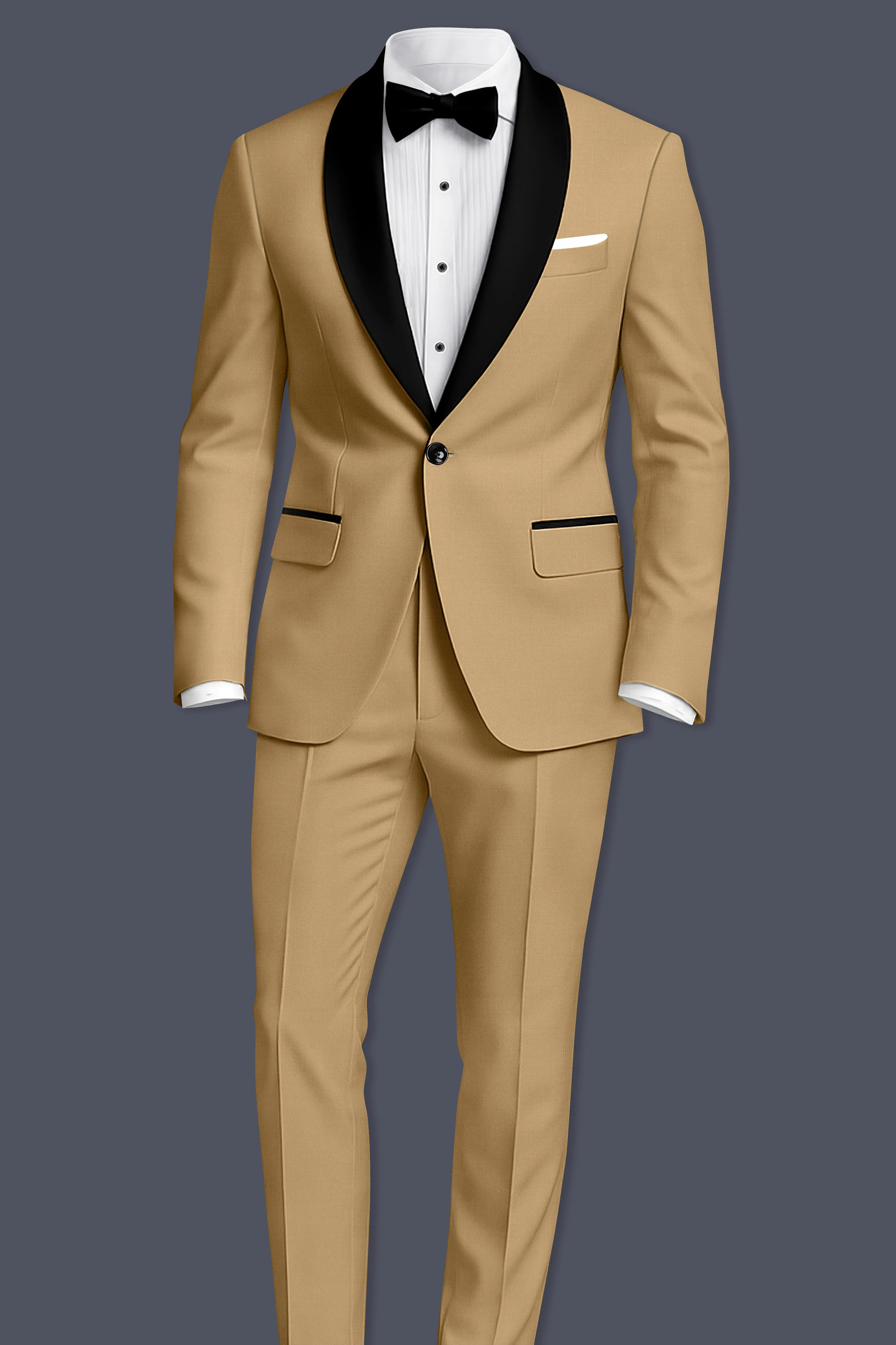 Oak Brown Premium Cotton Tuxedo Suit sold by French Crown product image thumbnail 4