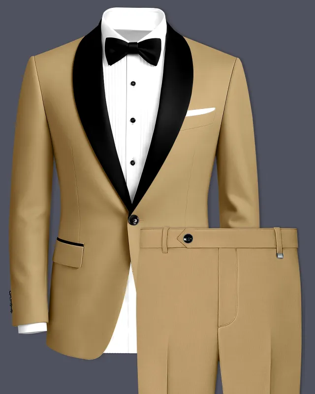 Oak Brown Premium Cotton Tuxedo Suit made by French Crown