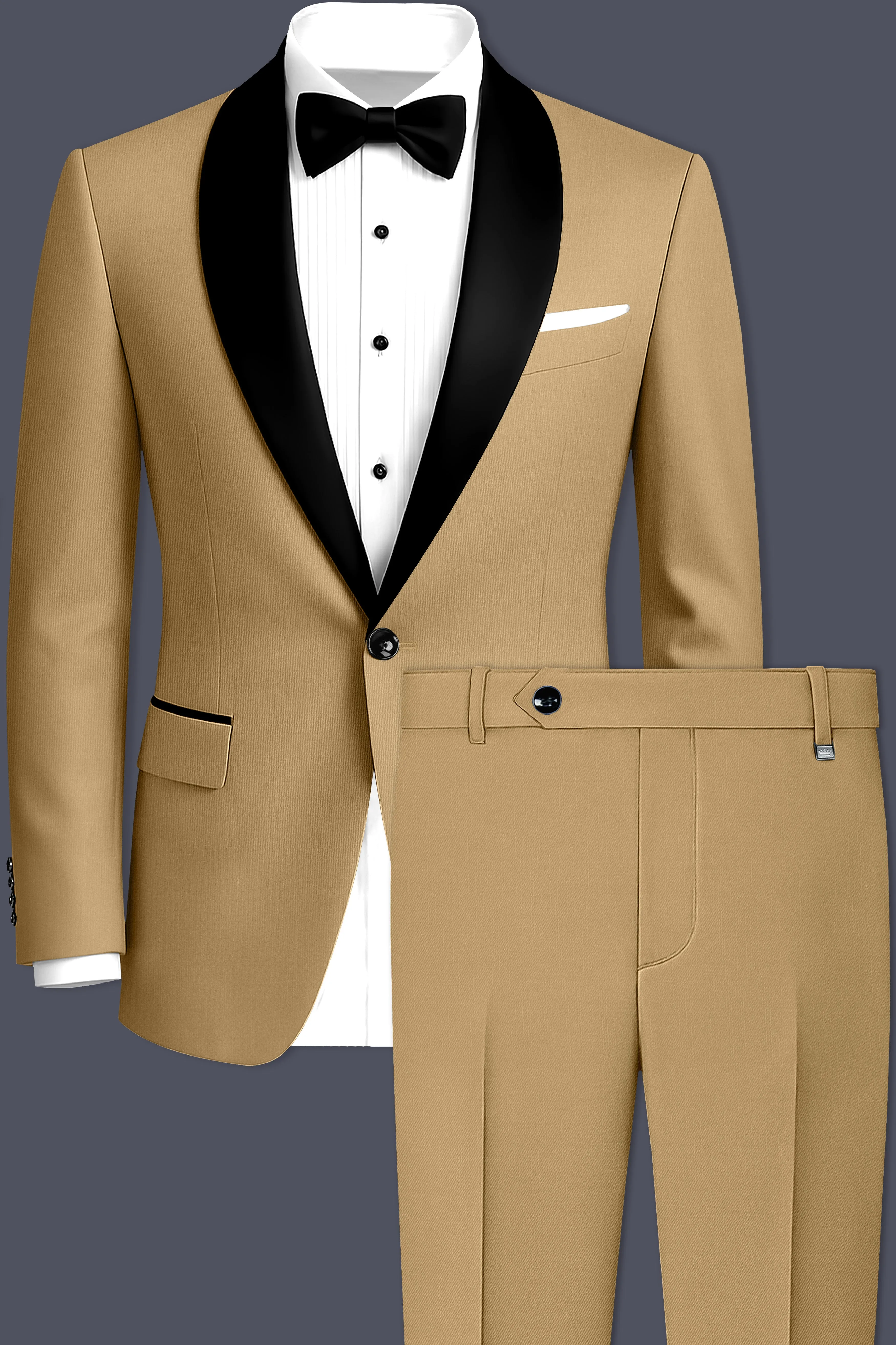 Oak Brown Premium Cotton Tuxedo Suit sold by French Crown product image thumbnail 2