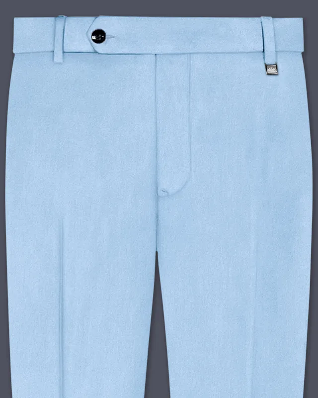 Velairis-Spindle Blue Velvet Stretchable Waistband Pant sold by French Crown