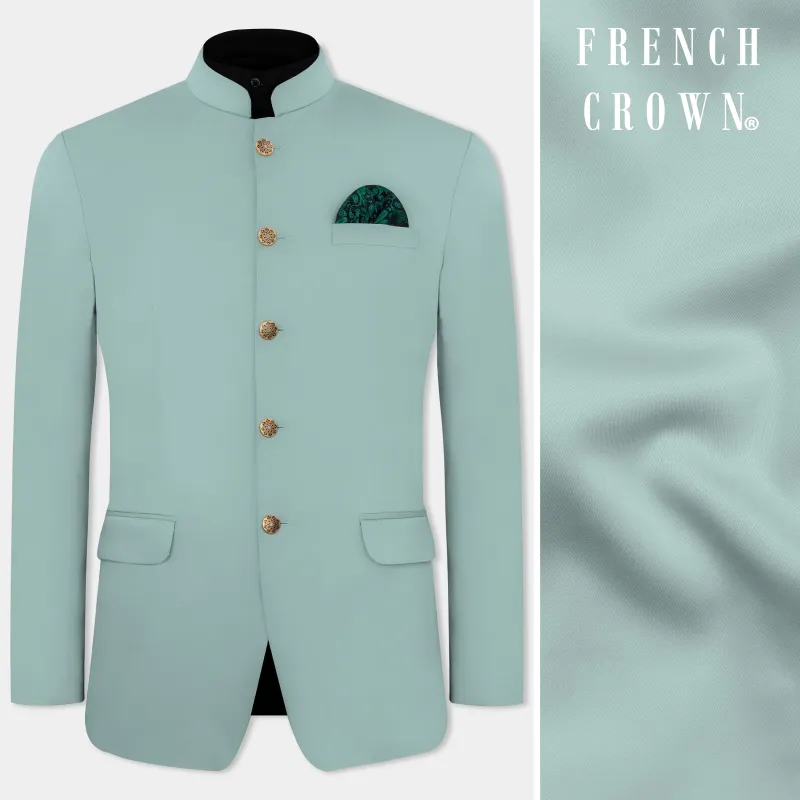 Edward Blue Premium Cotton Bandhgala Stretchable Traveler Blazer sold by French Crown