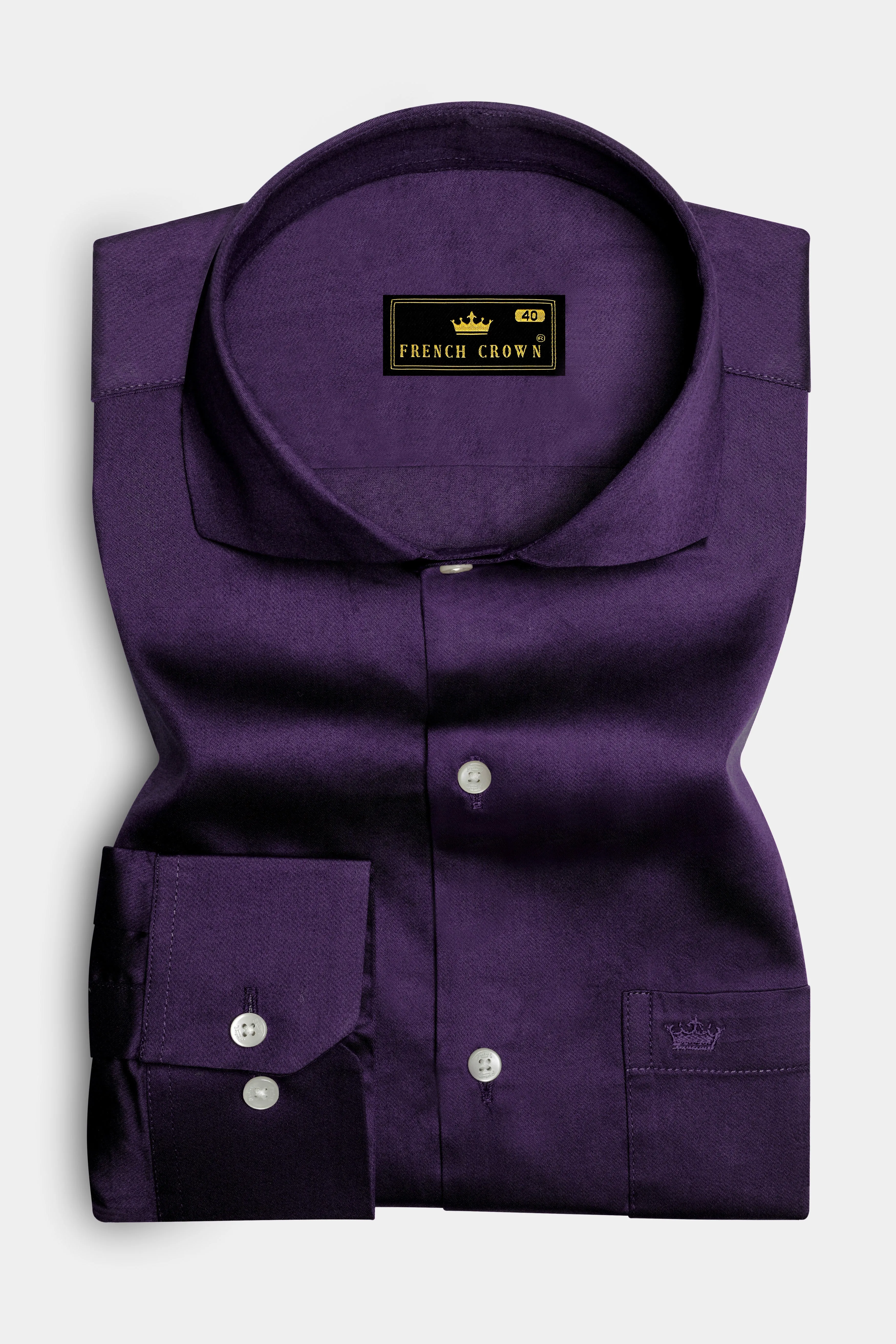 Violet-Grape Purple Super Soft Premium Cotton Dress Shirt sold by French Crown product image thumbnail 4