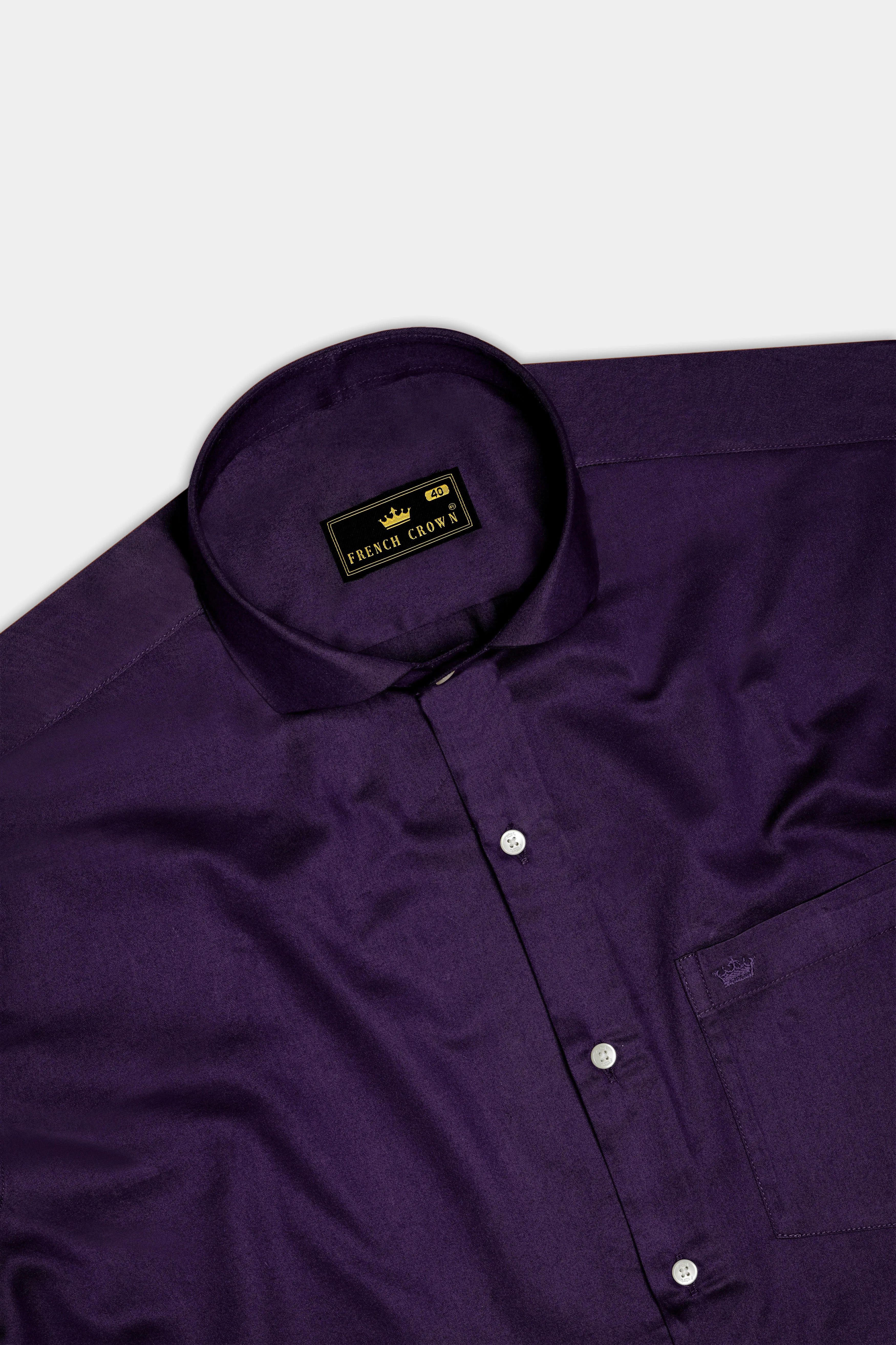 Violet-Grape Purple Super Soft Premium Cotton Dress Shirt sold by French Crown product image thumbnail 5