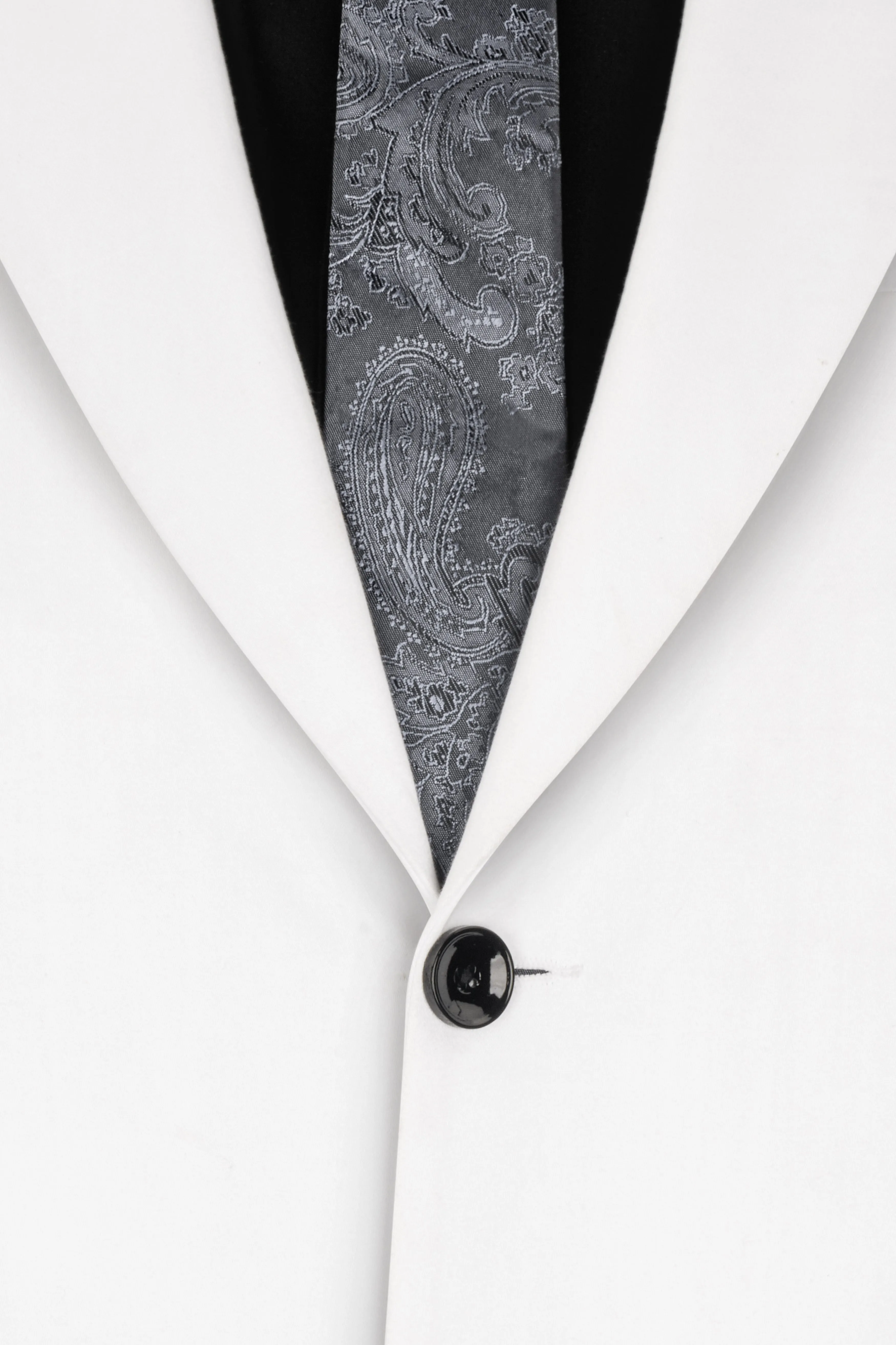 Bright White Solid Stretchable Premium Cotton traveler Blazer sold by French Crown product image thumbnail 4