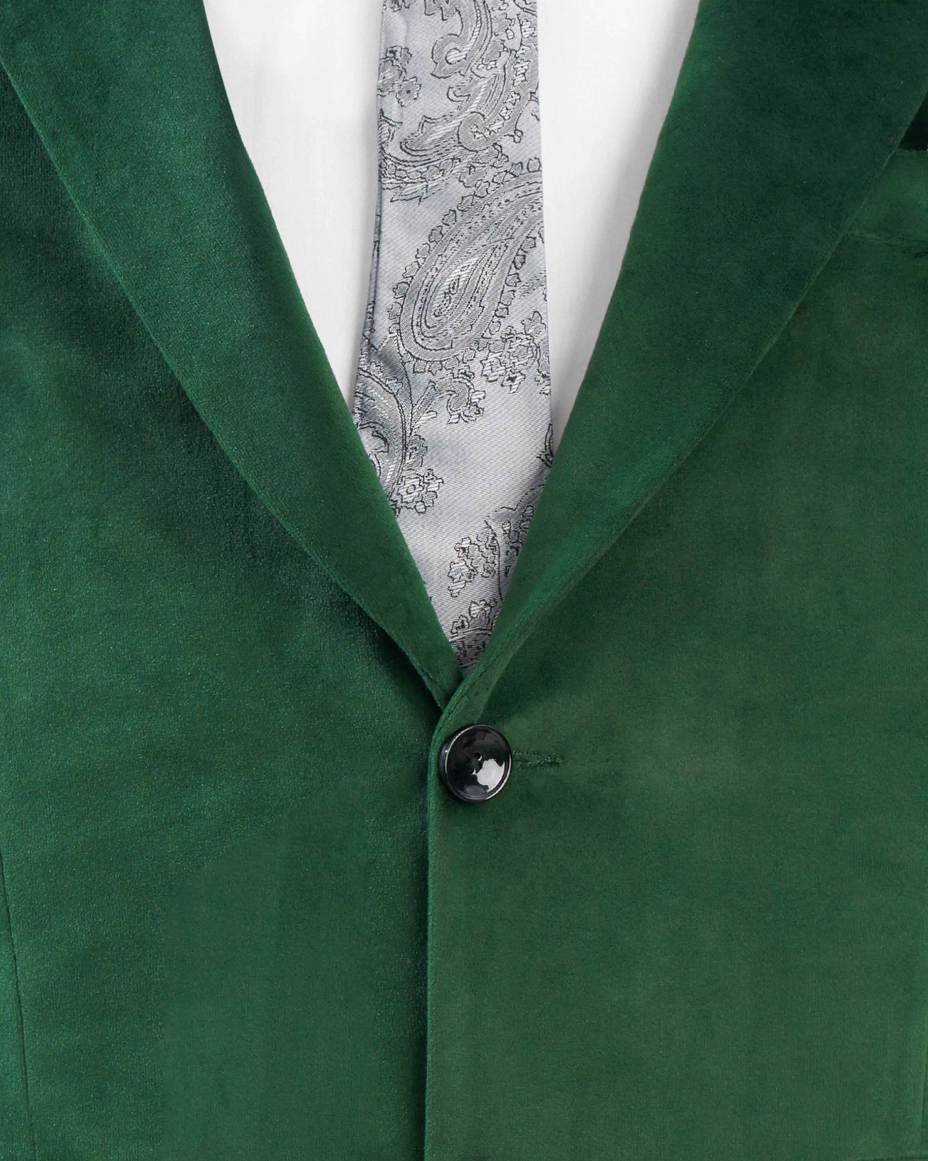 Phthalo Green Single Breasted Velvet Blazer sold by French Crown product image thumbnail 4