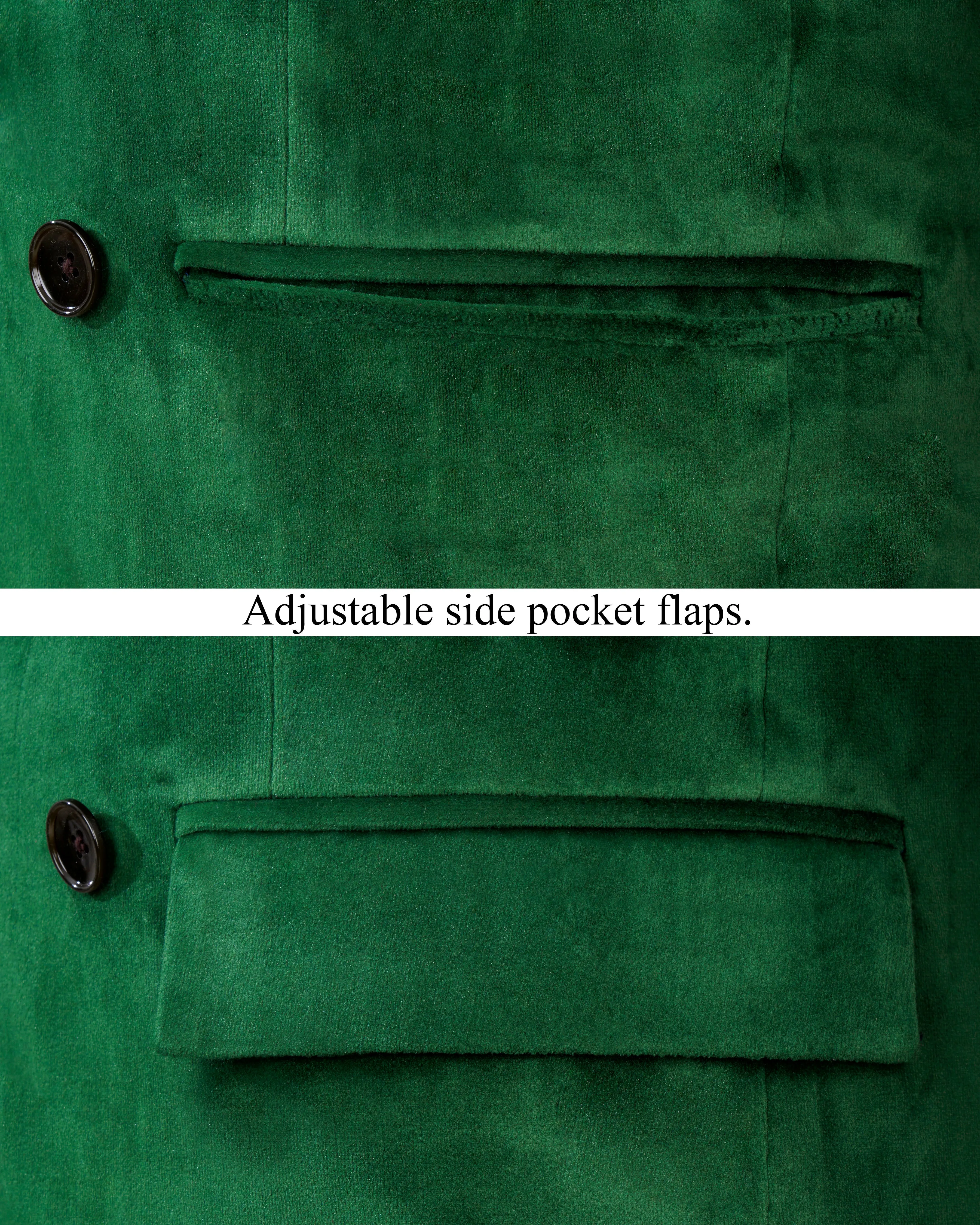 Phthalo Green Single Breasted Velvet Blazer sold by French Crown product image thumbnail 5