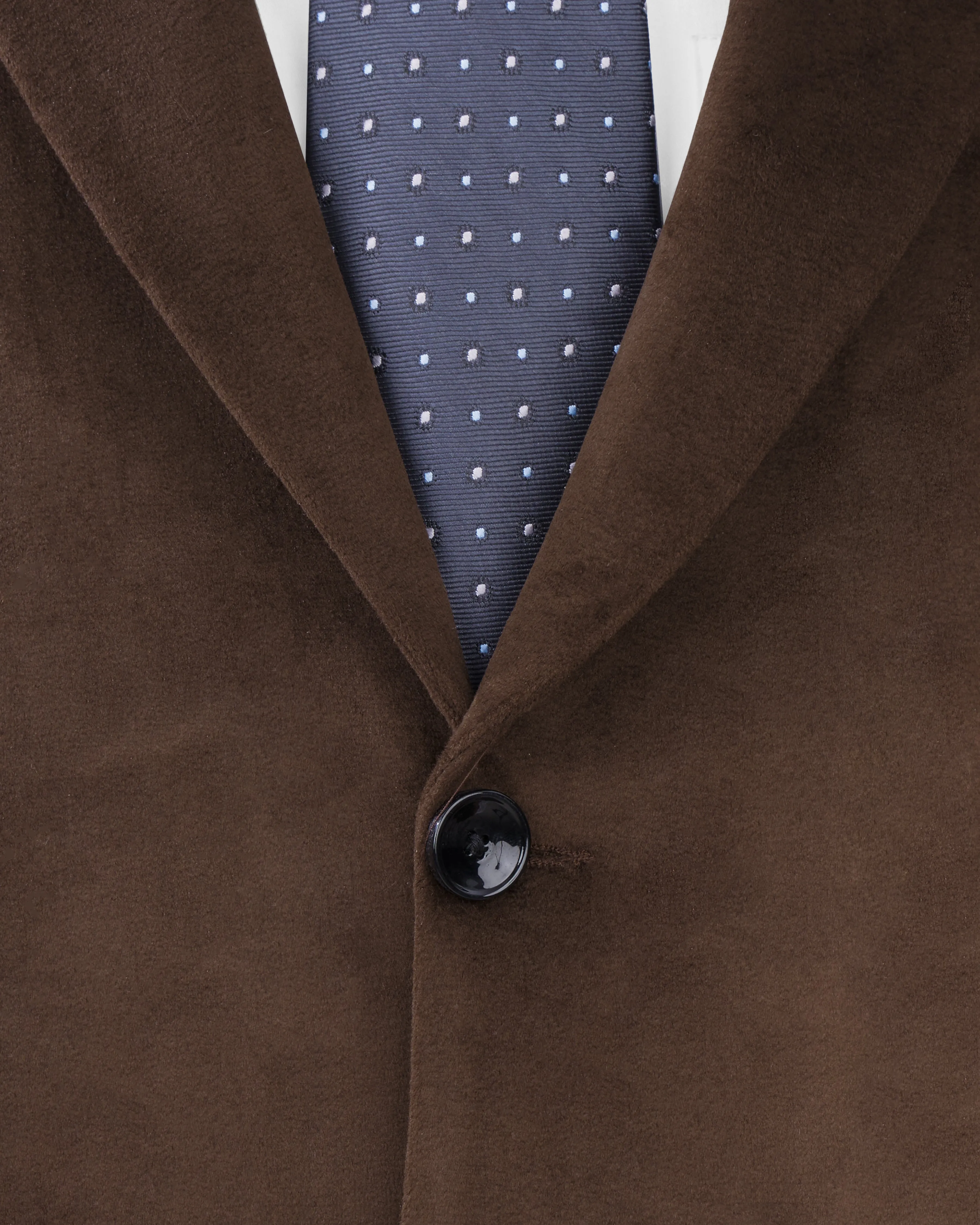Bistre Brown Single Breasted Velvet Suit sold by French Crown product image thumbnail 5