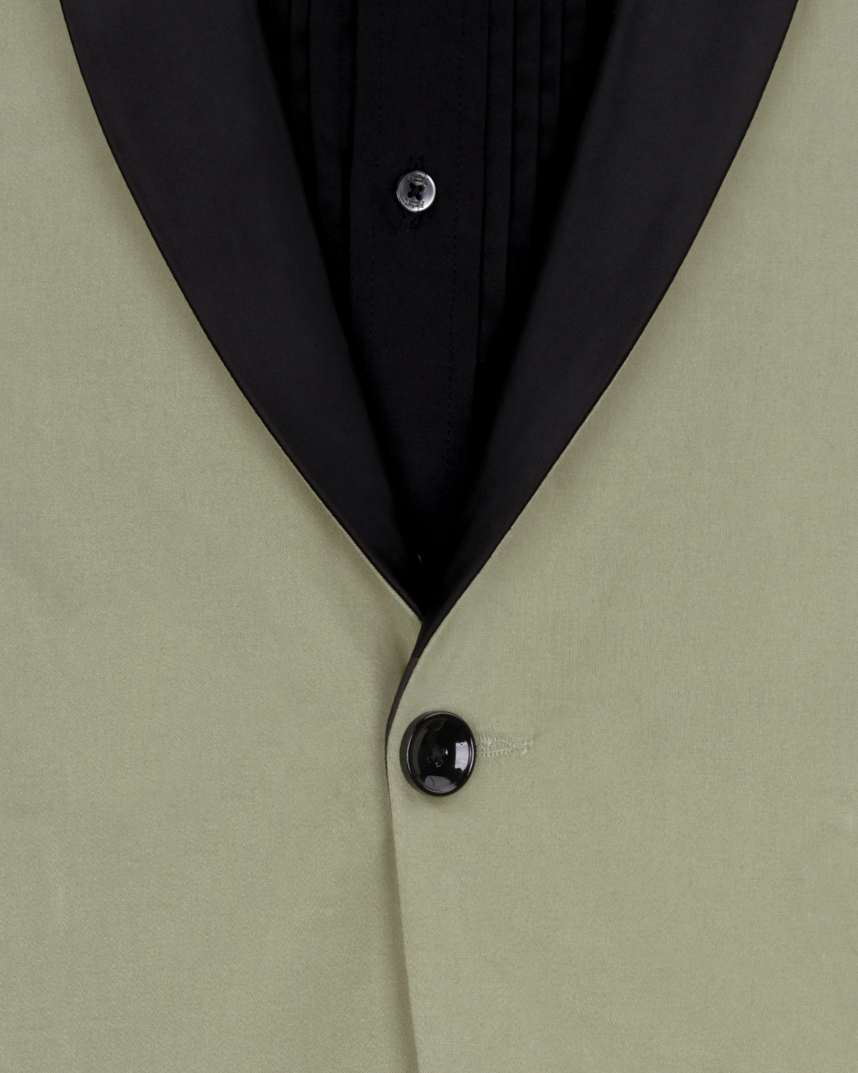 Granite Green Tuxedo With Black Lapel Premium Cotton Stretchable traveler Blazer sold by French Crown product image thumbnail 4