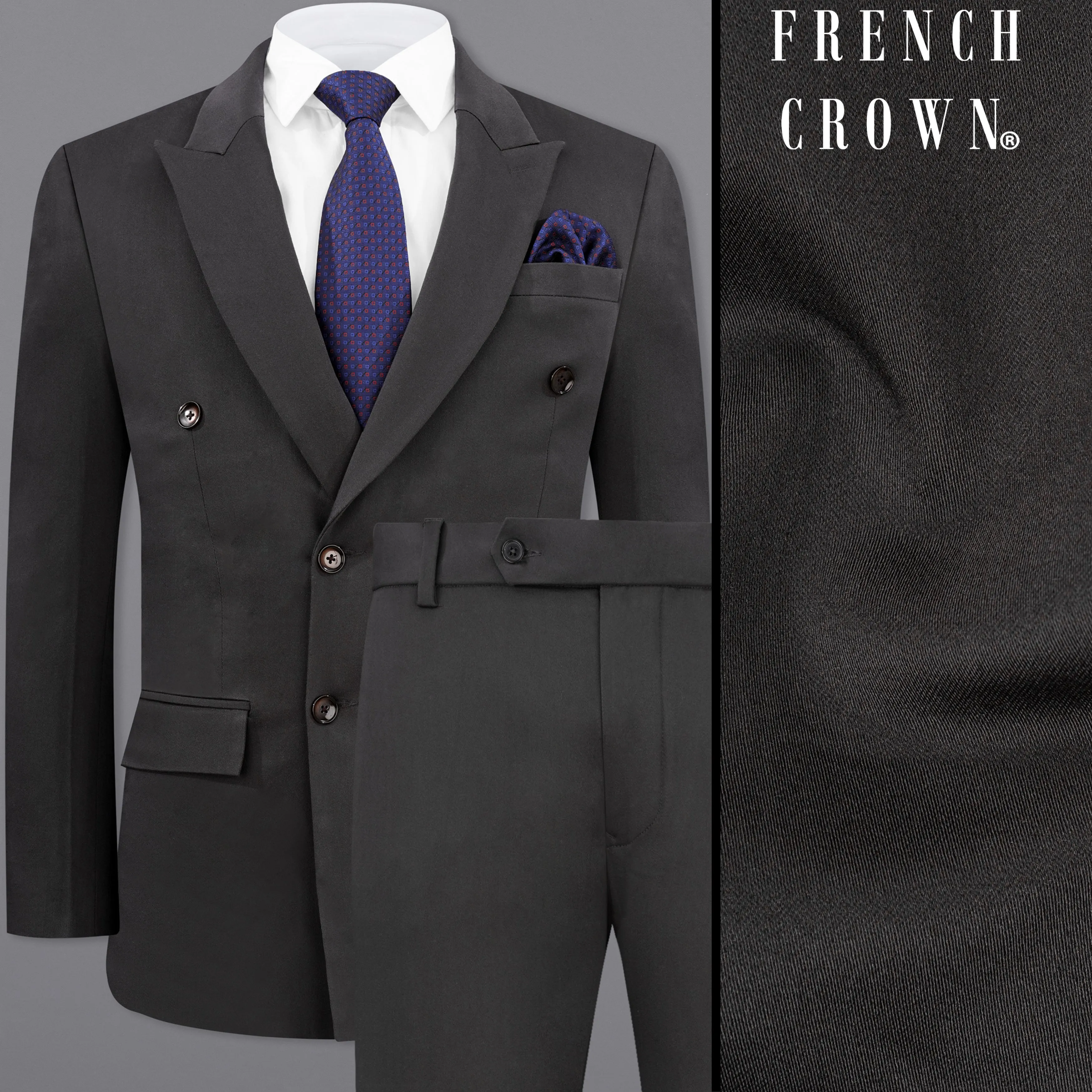 Piano Gray Premium Cotton Suit sold by French Crown