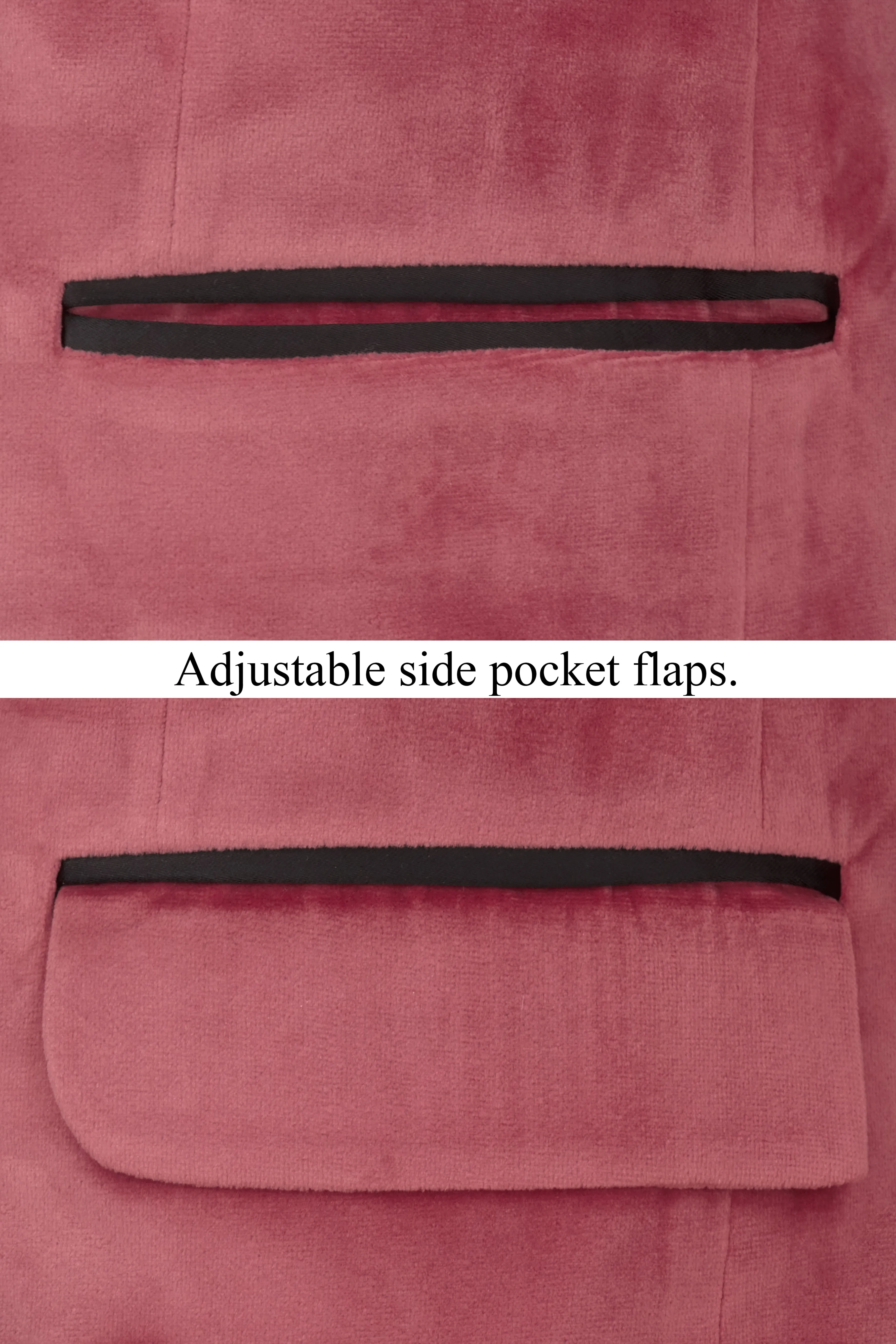 Rose Taupe Pink Velvet Tuxedo Designer Blazer sold by French Crown product image thumbnail 5