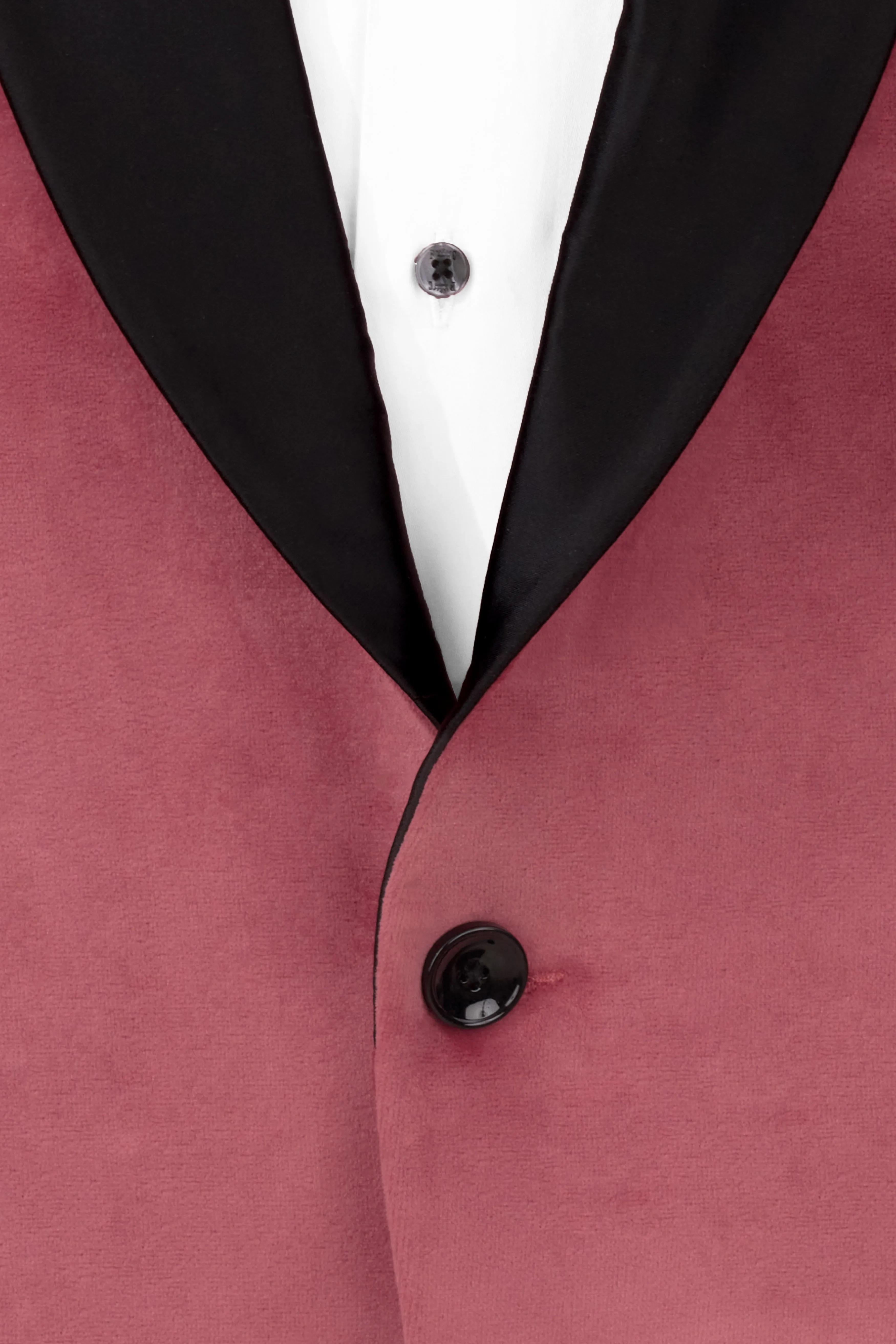 Rose Taupe Pink Velvet Tuxedo Designer Blazer sold by French Crown product image thumbnail 4