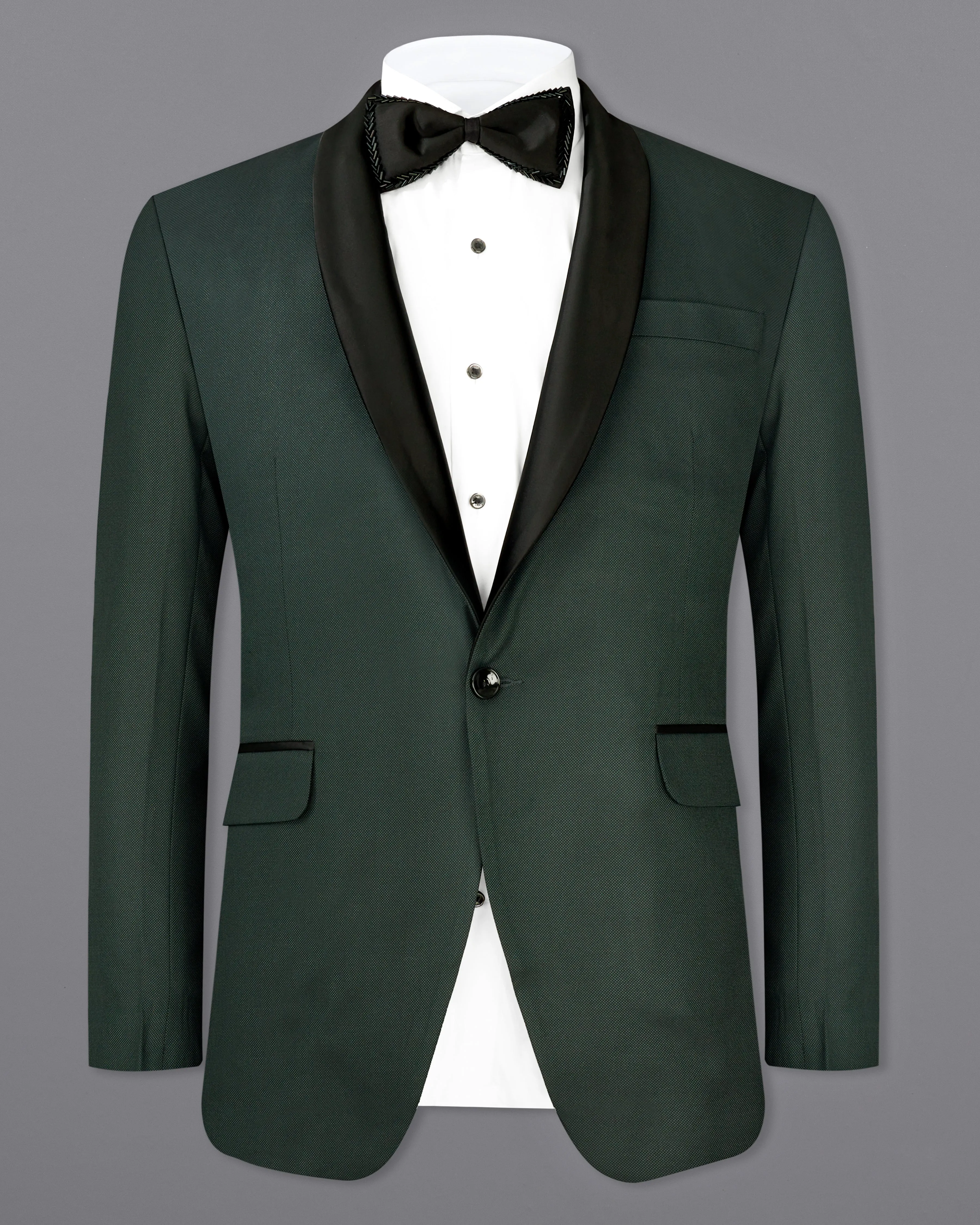 Heavy Metal Green Tuxedo Blazer sold by French Crown product image thumbnail 2