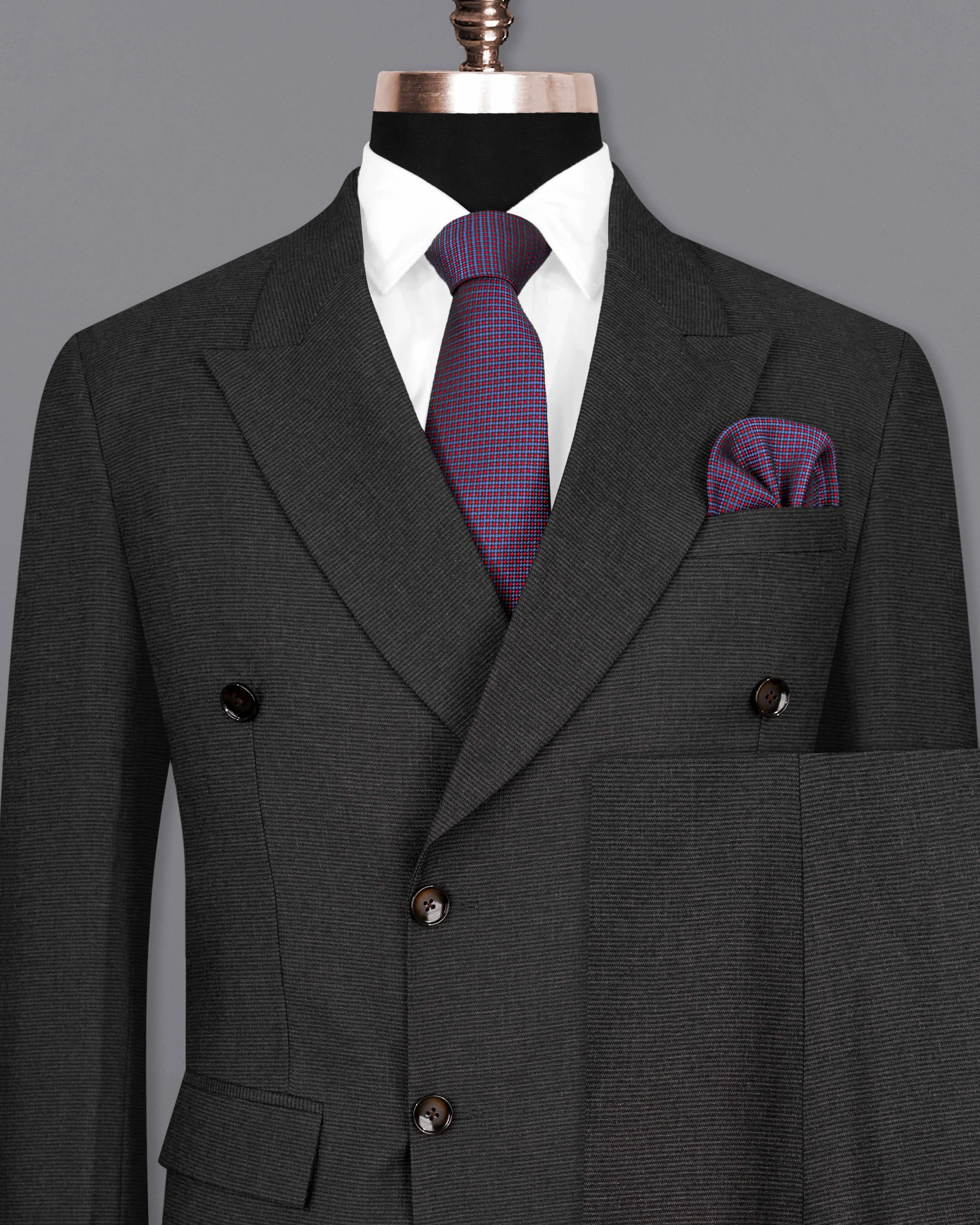 Piano Gray Double Breasted Suit sold by French Crown product image thumbnail 2