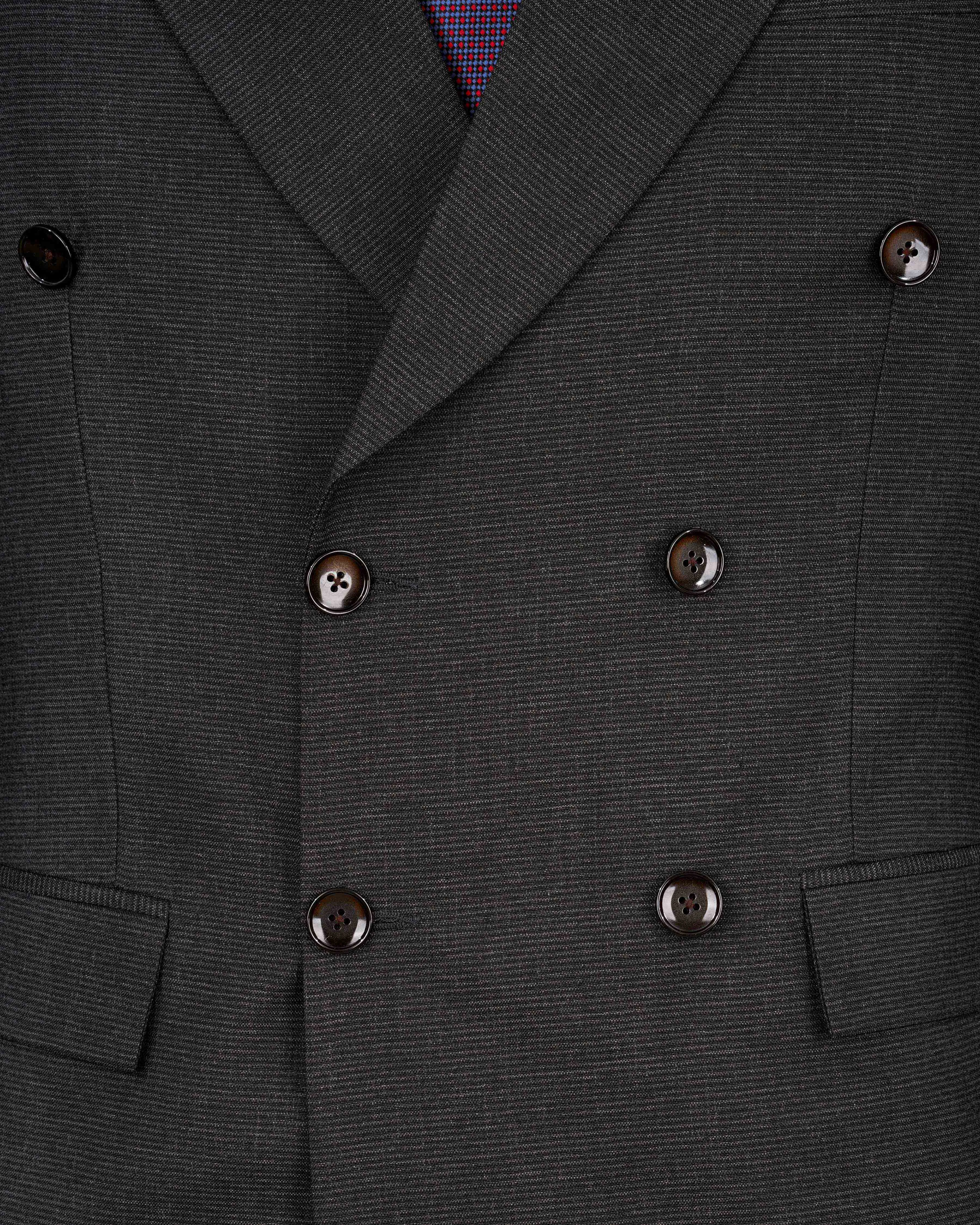 Piano Gray Double Breasted Suit sold by French Crown product image thumbnail 5