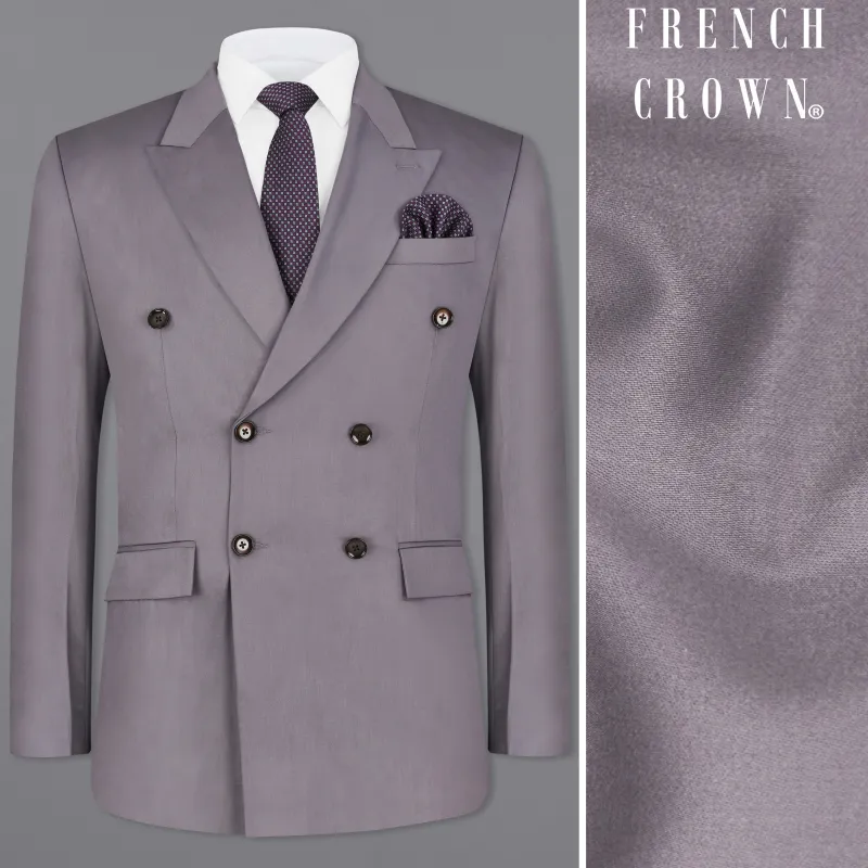 Light Gray Subtle Sheen Double Breasted Blazer sold by French Crown