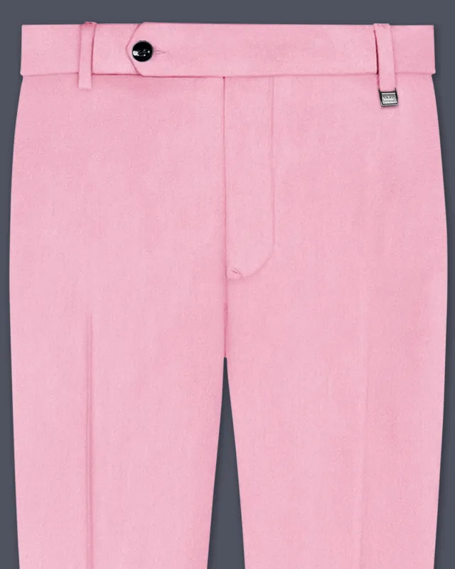 Fleurvel-Azalea Pink Velvet Stretchable Waistband Pant sold by French Crown