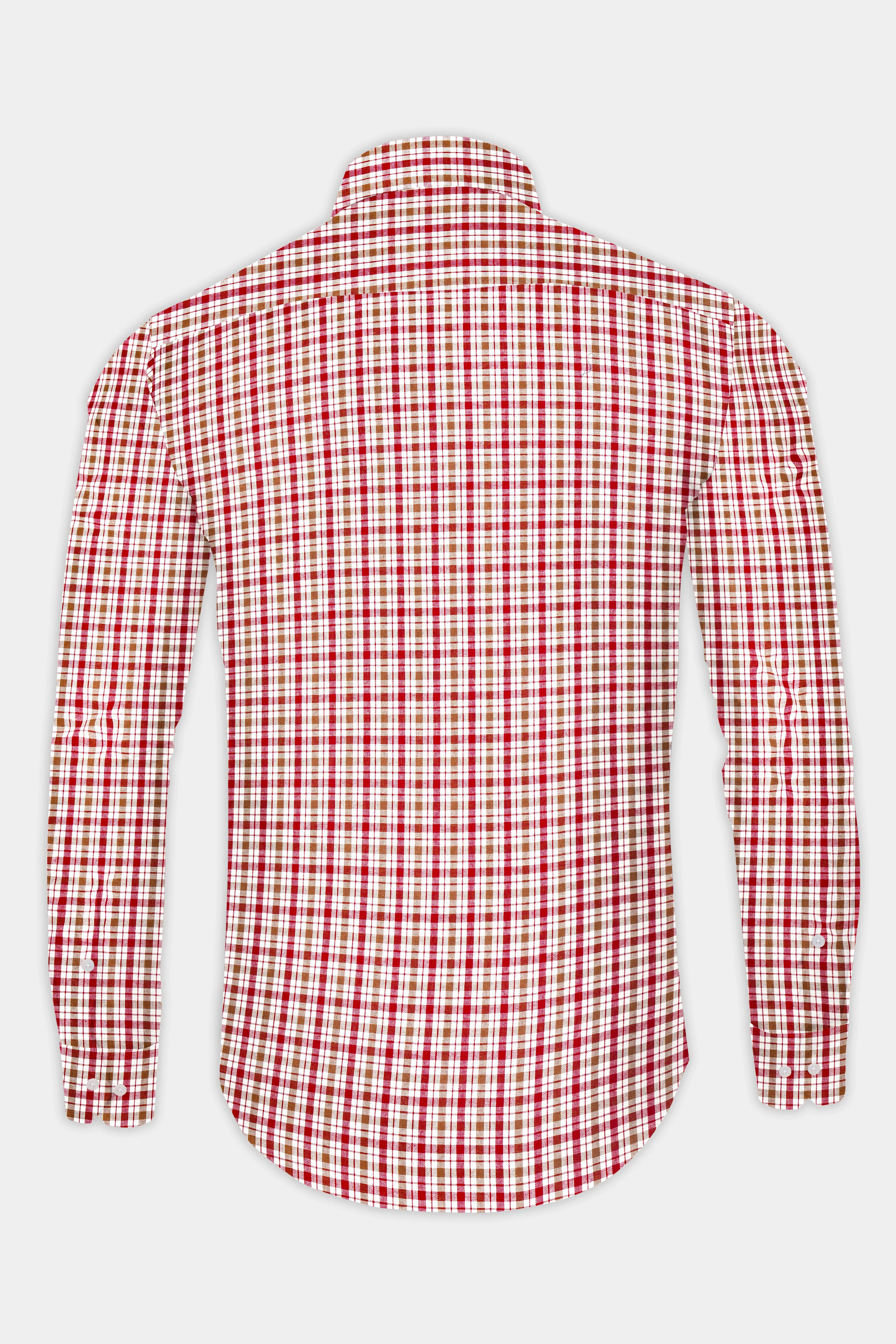 Raspberry Pink with Mocha Brown Checked Royal Oxford Shirt sold by French Crown product image thumbnail 5