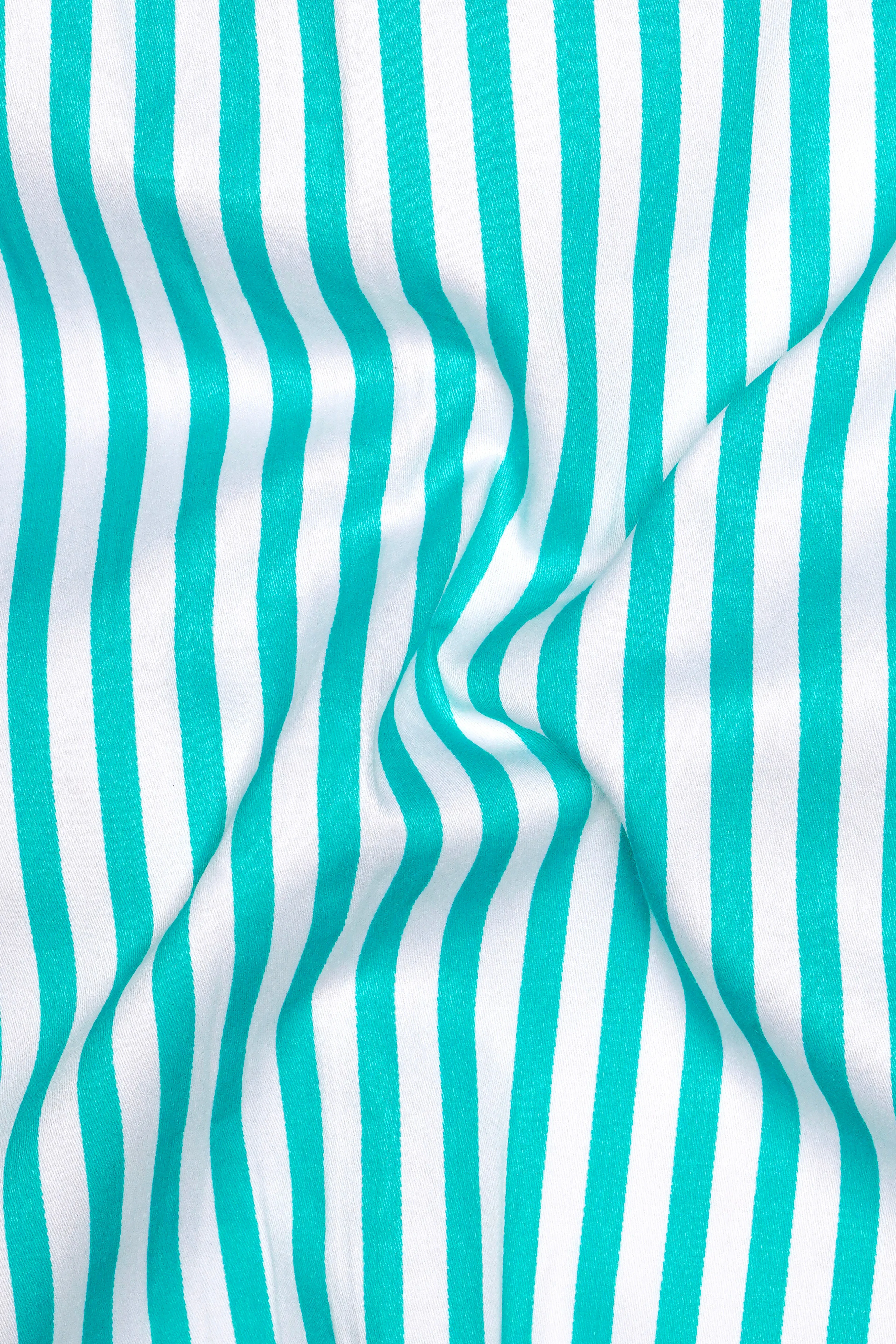 Azurelin-Lochinvar Blue And Bright White Striped Super Soft Premium Cotton Dress White Cuff Collar Shirt sold by French Crown product image thumbnail 3