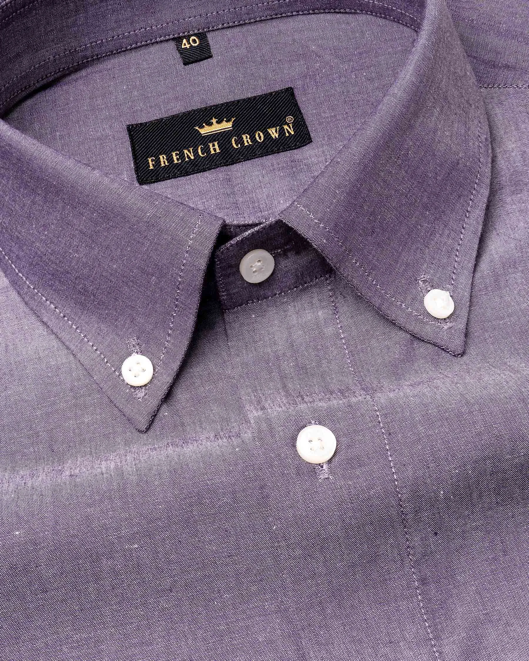 Dolphin Blue Chambray Button-Down Shirt sold by French Crown