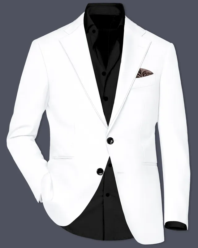 Bright White Luxurious Linen Designer Blazer made by French Crown