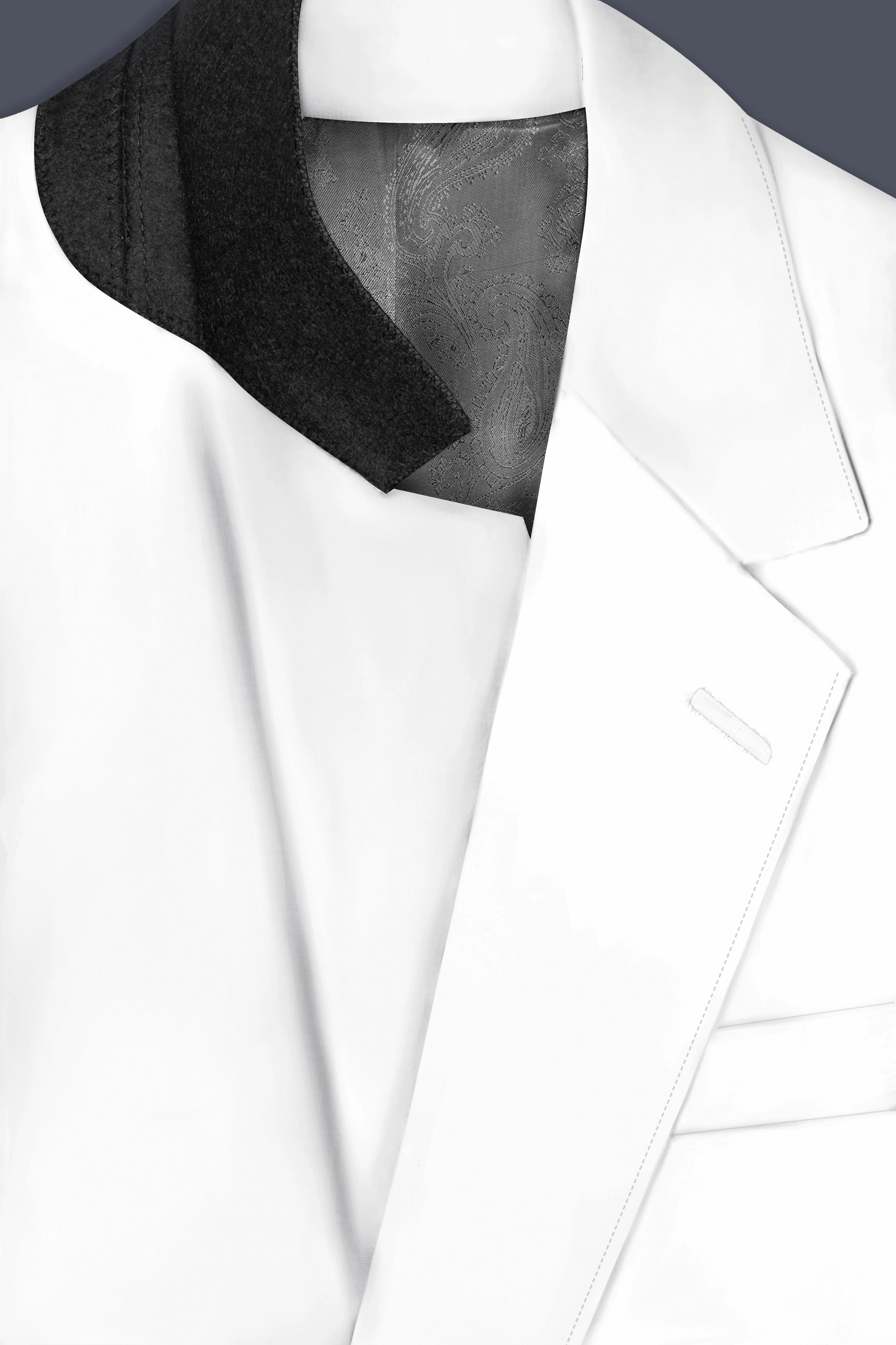 Bright White Luxurious Linen Designer Blazer sold by French Crown product image thumbnail 5