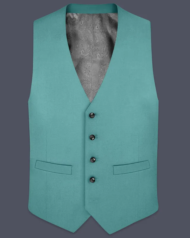 Travirid-Gothic Green Wool Rich Slight Stretch Waistcoat sold by French Crown