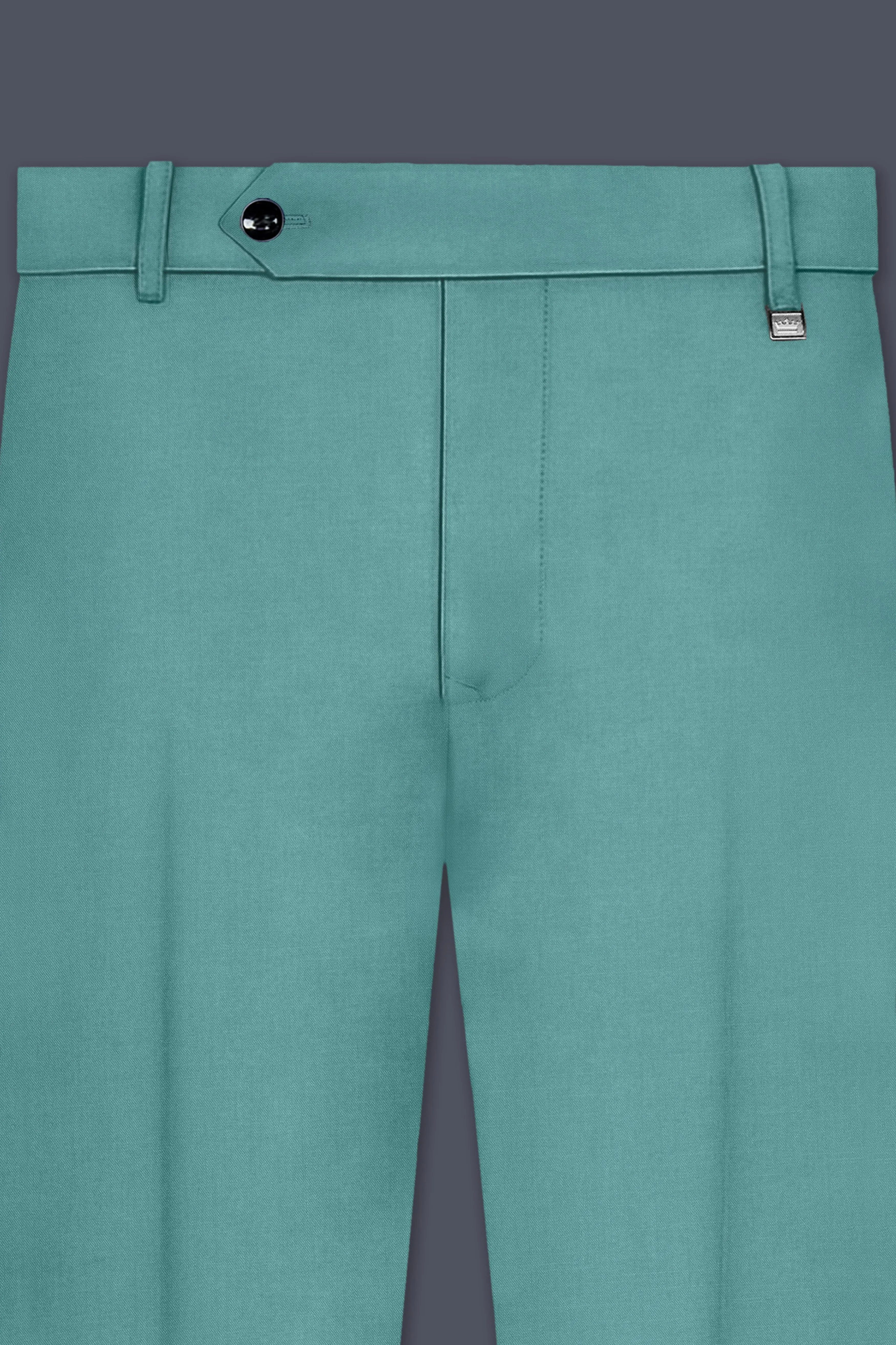 Travirid-Gothic Green Wool Rich Slight Stretch Waistband Pant sold by French Crown product image thumbnail 4