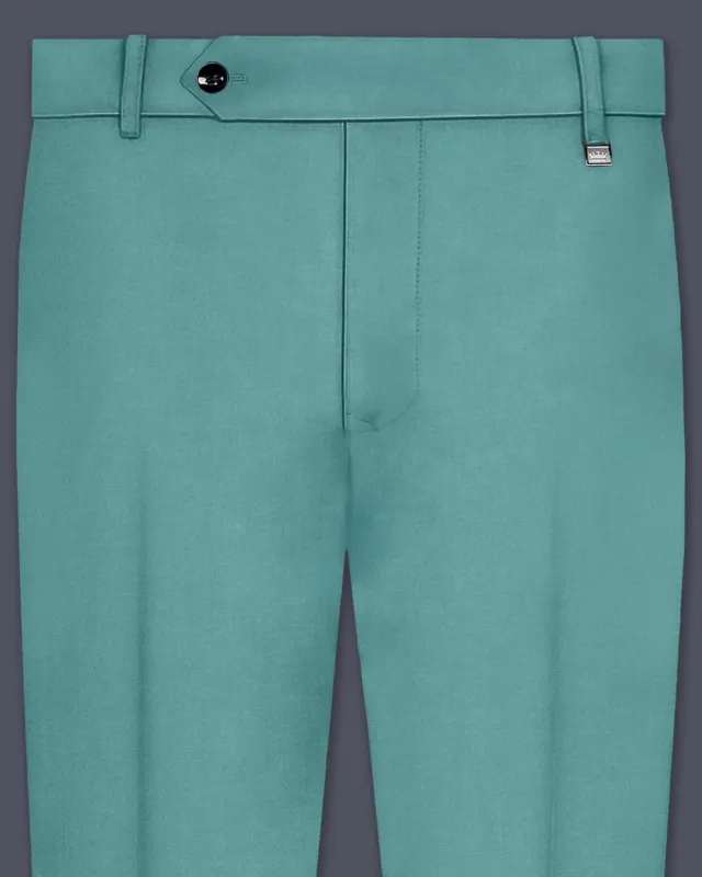 Travirid-Gothic Green Wool Rich Slight Stretch Waistband Pant sold by French Crown