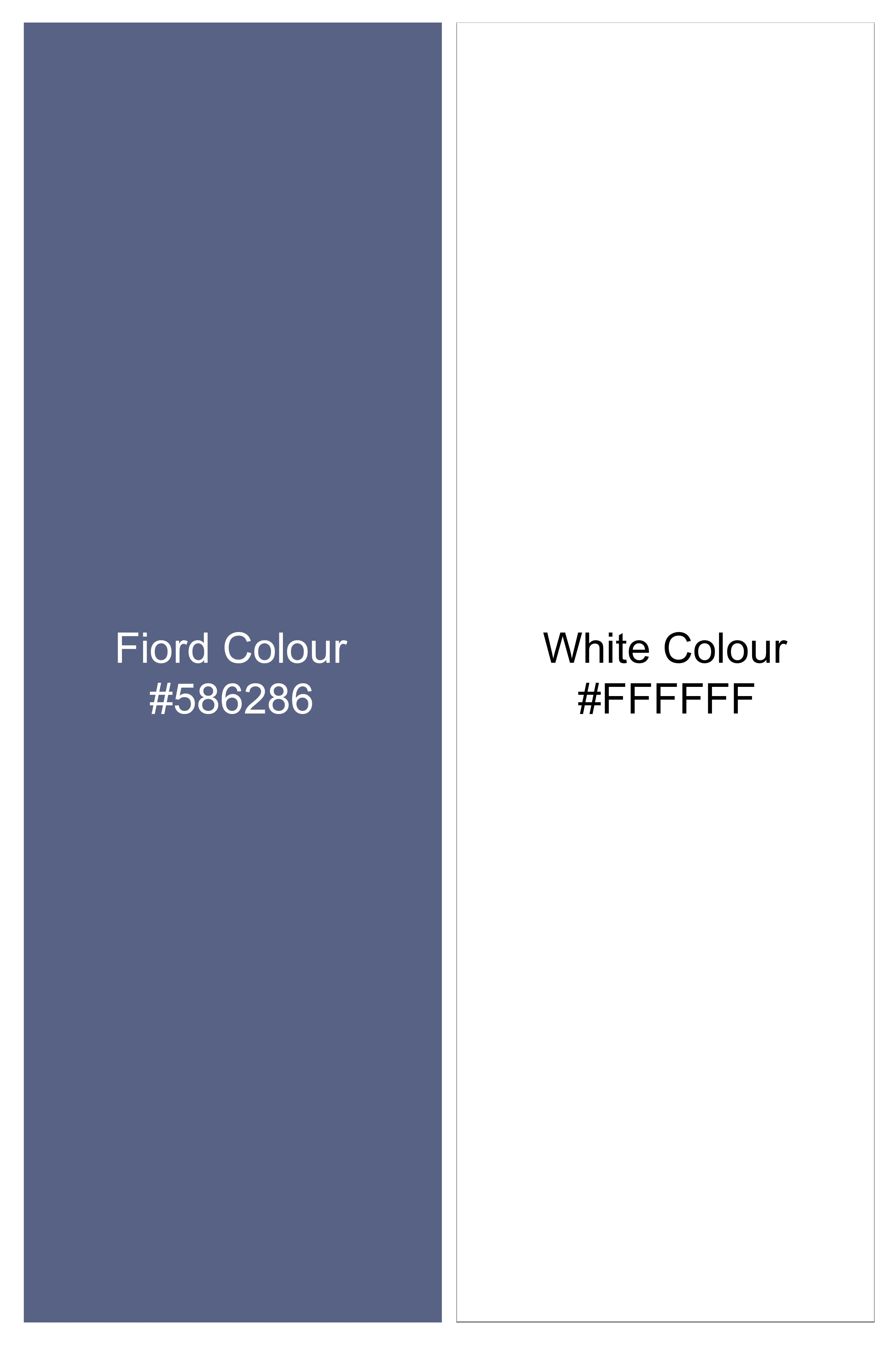 Fiord Blue and White Batik Printed Denim Shirt sold by French Crown product image thumbnail 5