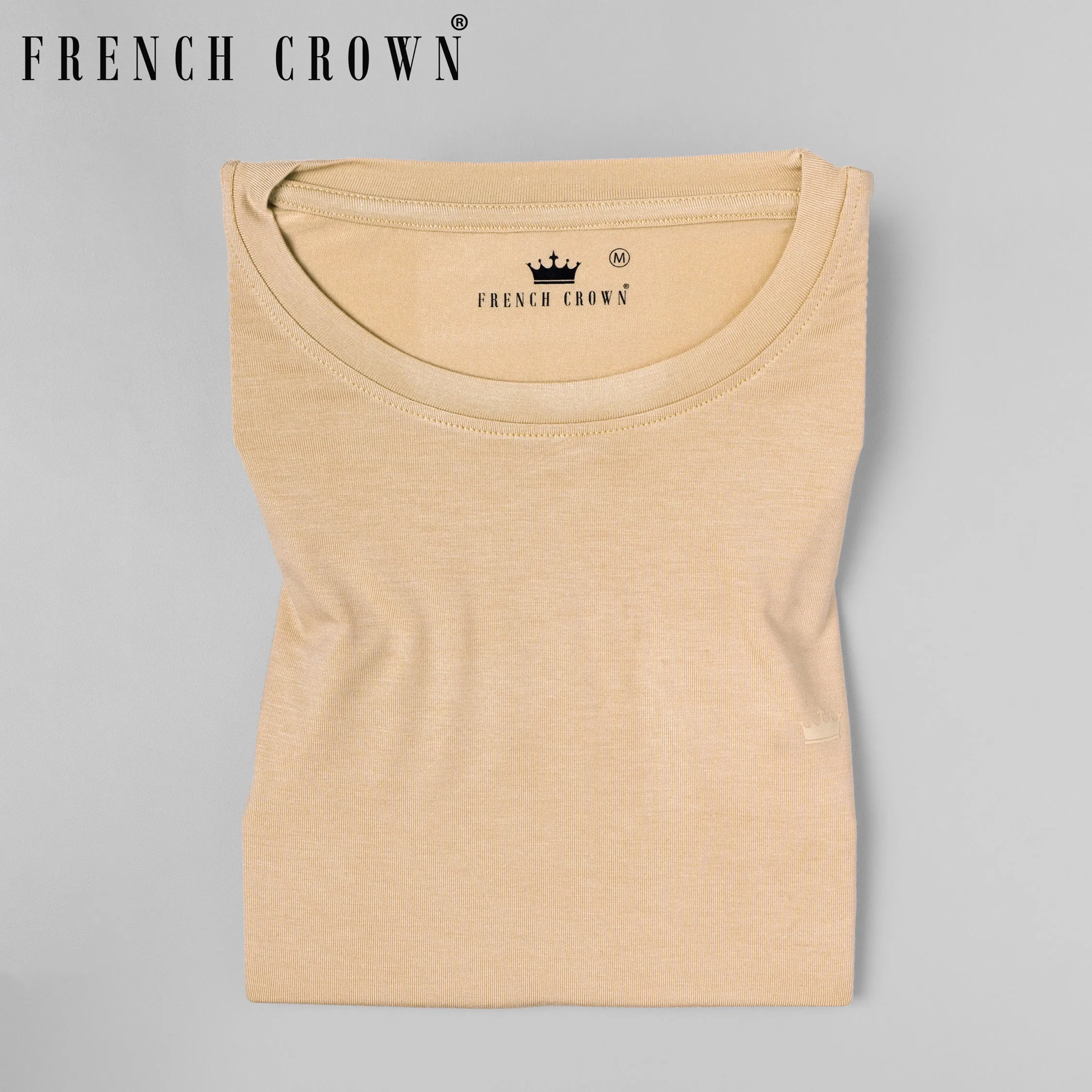 Pancho Light Brown Premium Viscose Summer T-shirt sold by French Crown