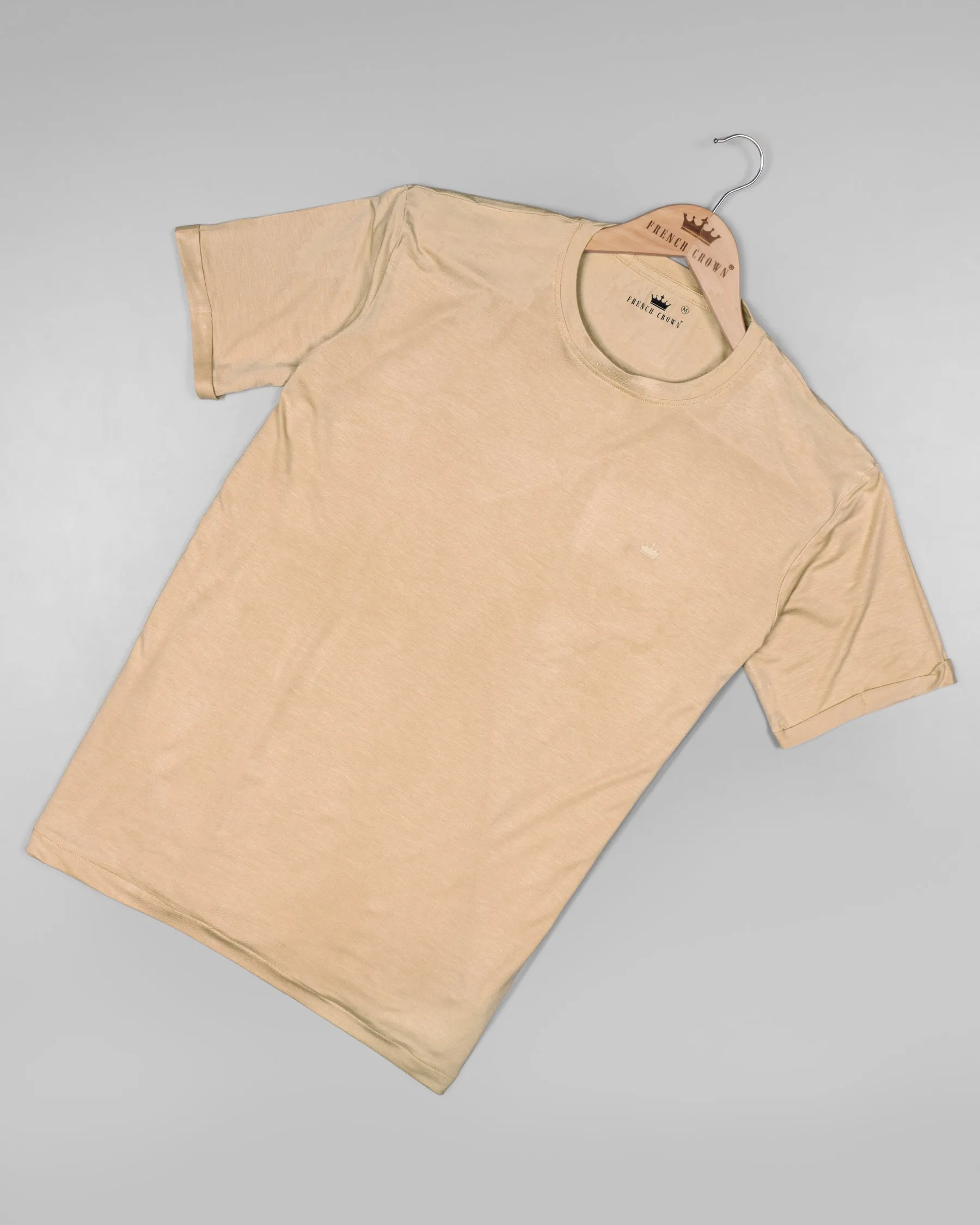 Pancho Light Brown Premium Viscose Summer T-shirt sold by French Crown product image thumbnail 5