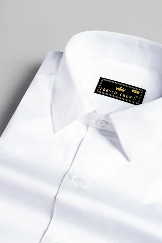 Bright White Premium Cotton Shirt sold by French Crown
