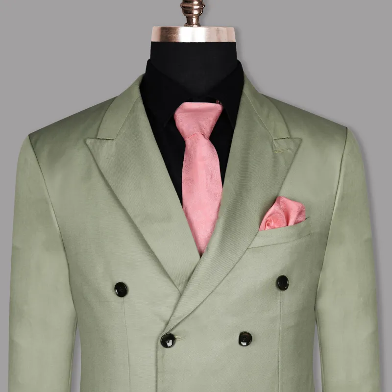 Mint Wool Rich Double Breasted Blazer sold by French Crown