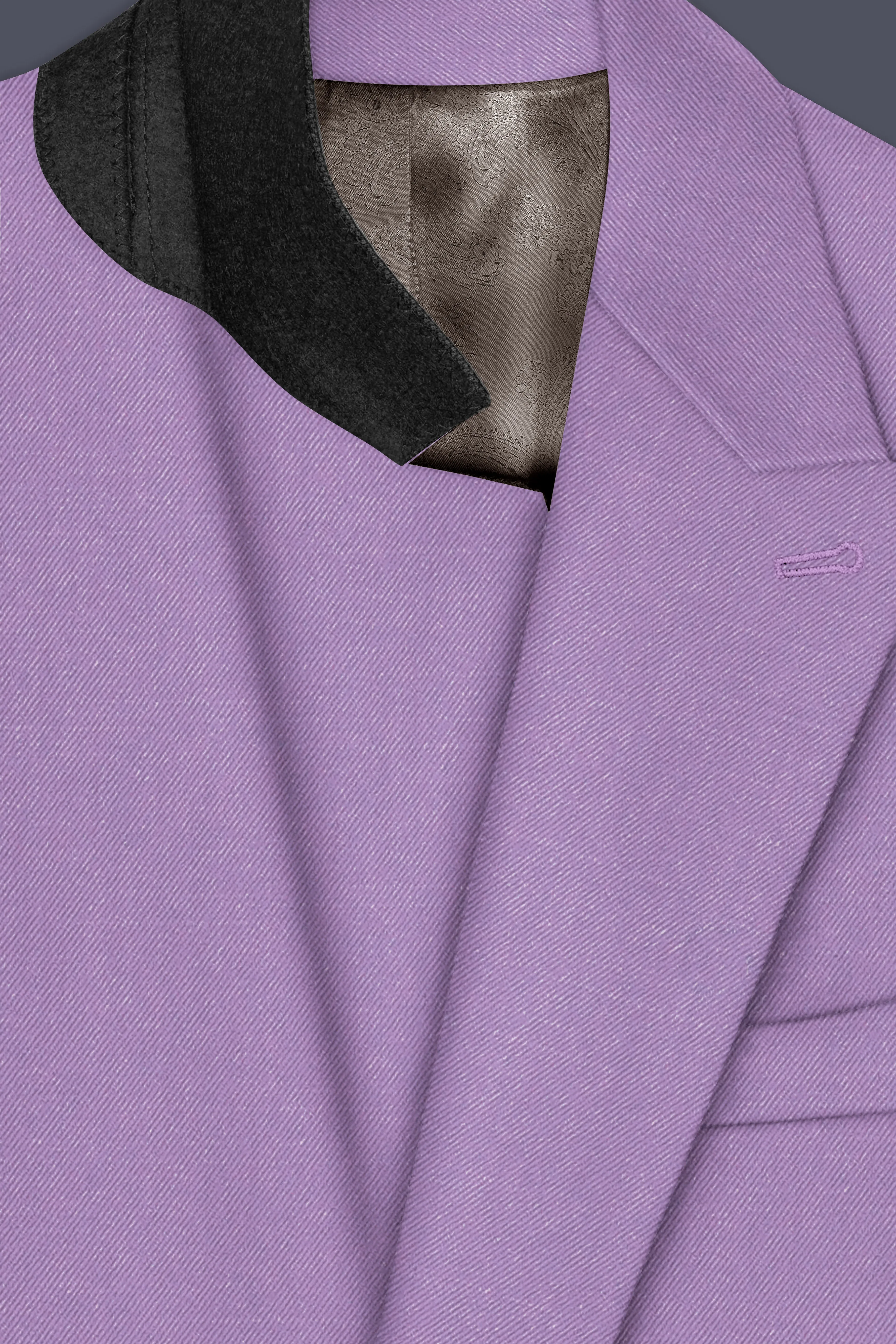 Roylen-Mountbatten Purple Wool Rich Double Breasted Slight Stretch Blazer sold by French Crown product image thumbnail 4