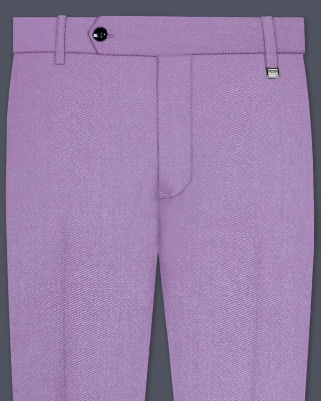 Roylen-Mountbatten Purple Wool Rich Slight Stretch Waistband Pant sold by French Crown