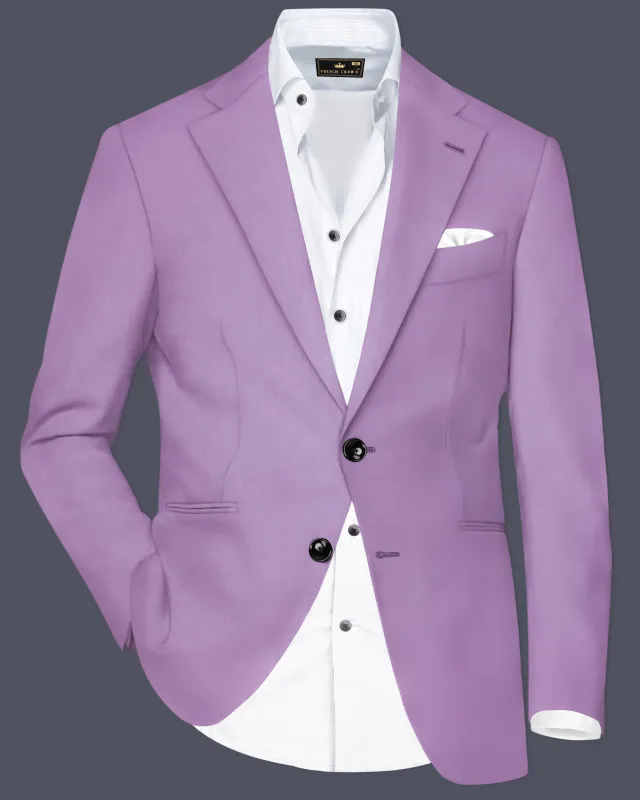 Roylen-Mountbatten Purple Wool Rich Single Breasted Slight Stretch Blazer made by French Crown