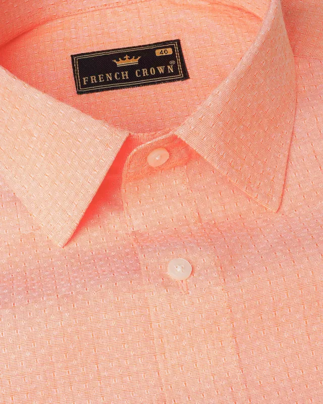 Geraldine Orange Dobby Textured Premium Giza Cotton Shirt sold by French Crown