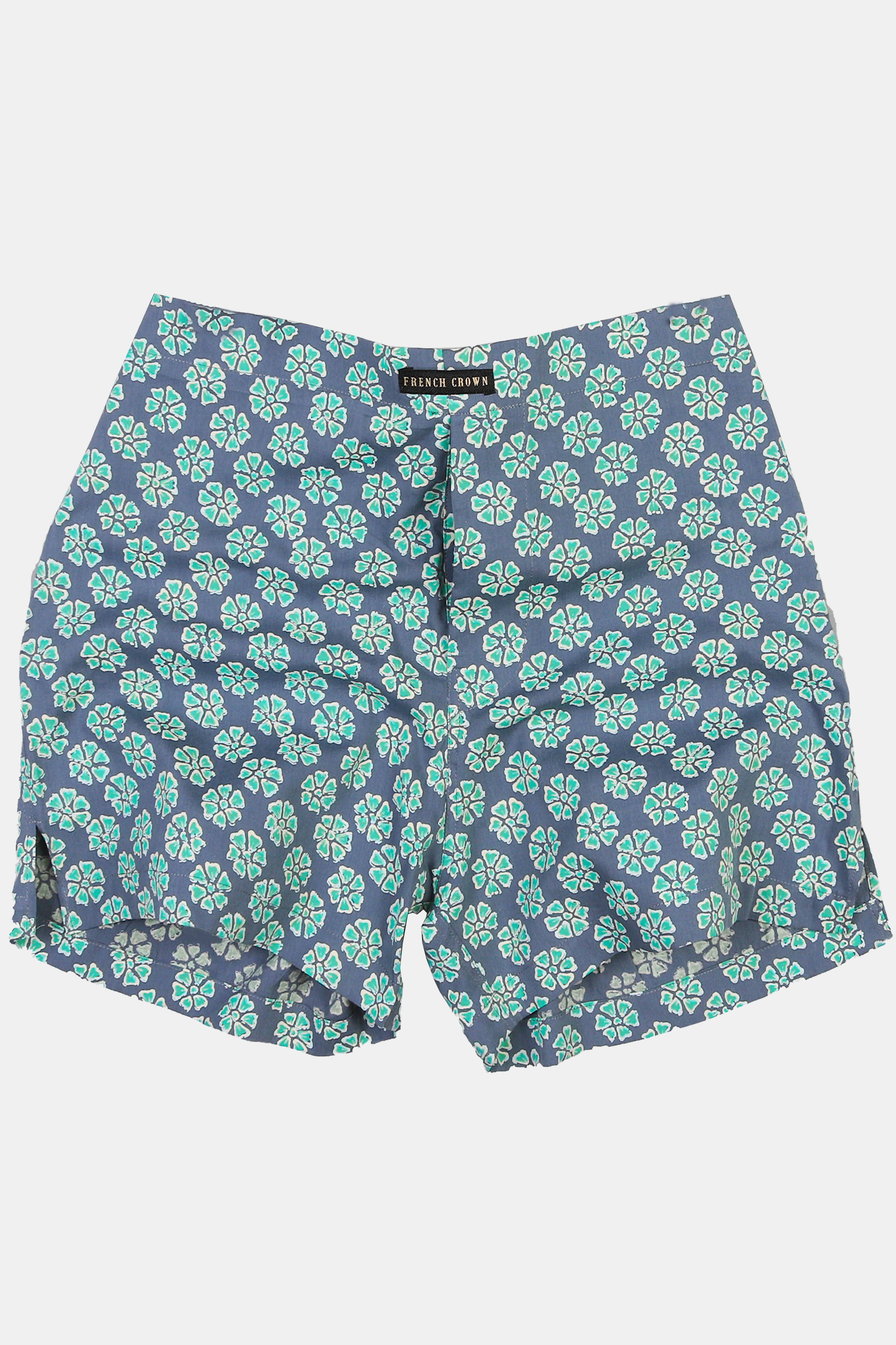 Grey Flower Printed Premium Super Soft Cotton Boxer sold by French Crown product image thumbnail 2