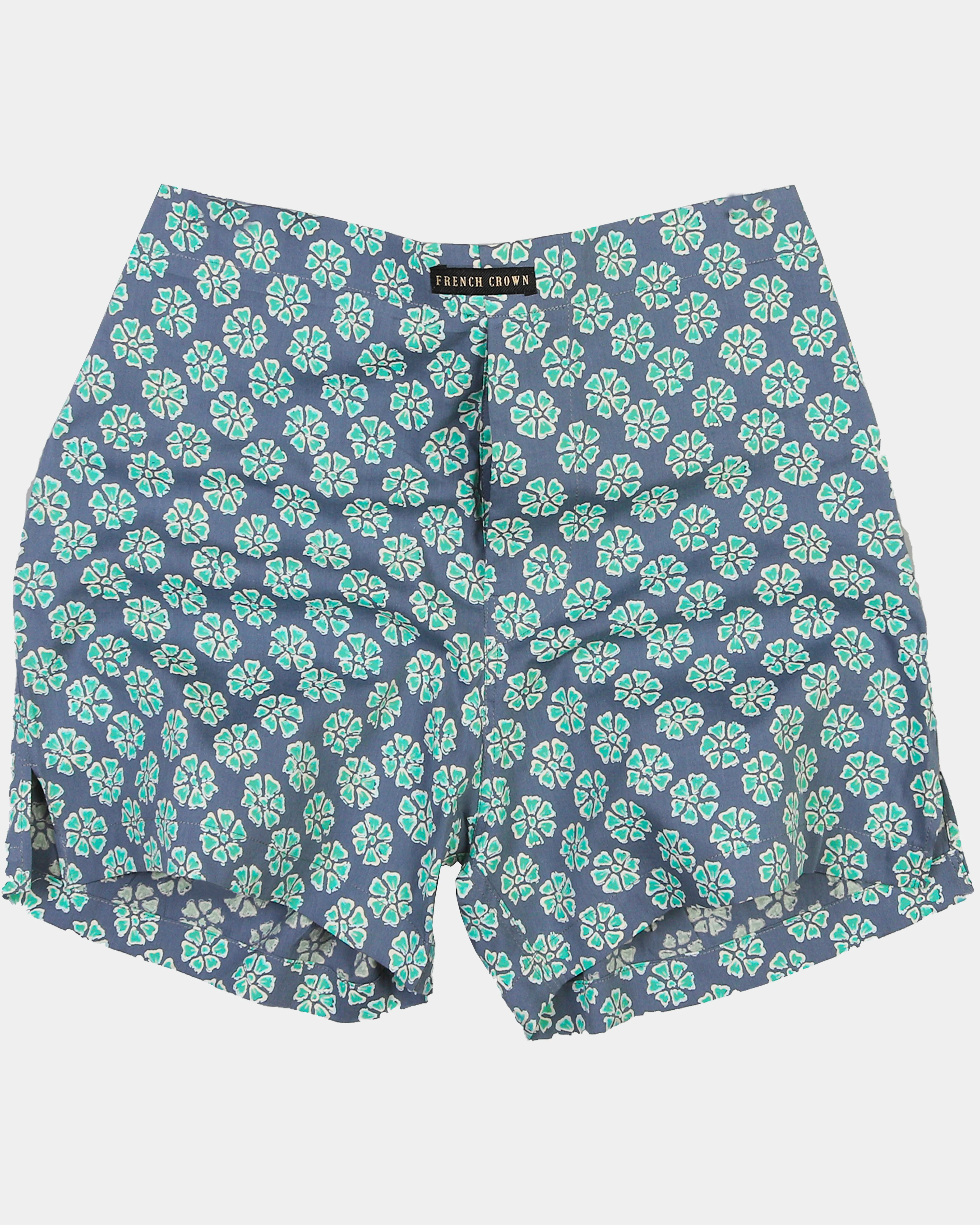 Grey Flower Printed Premium Super Soft Cotton Boxer sold by French Crown