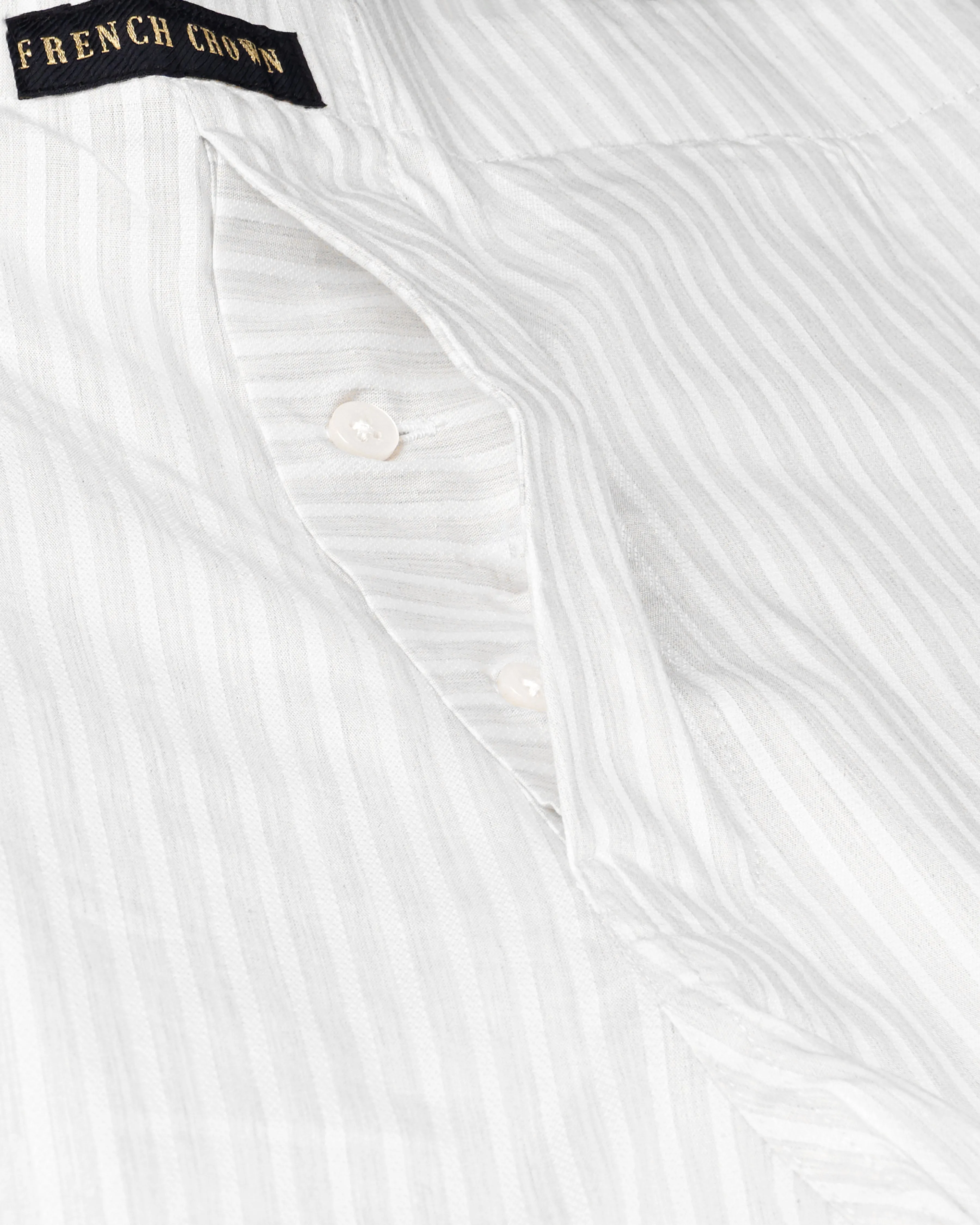 Bright White Striped Dobby Boxer sold by French Crown product image thumbnail 3