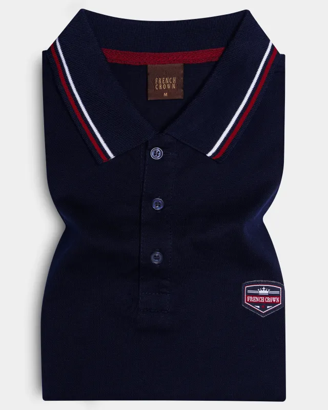 Nivoro-Jaguar Blue Premium Cotton Pique Polo made by French Crown