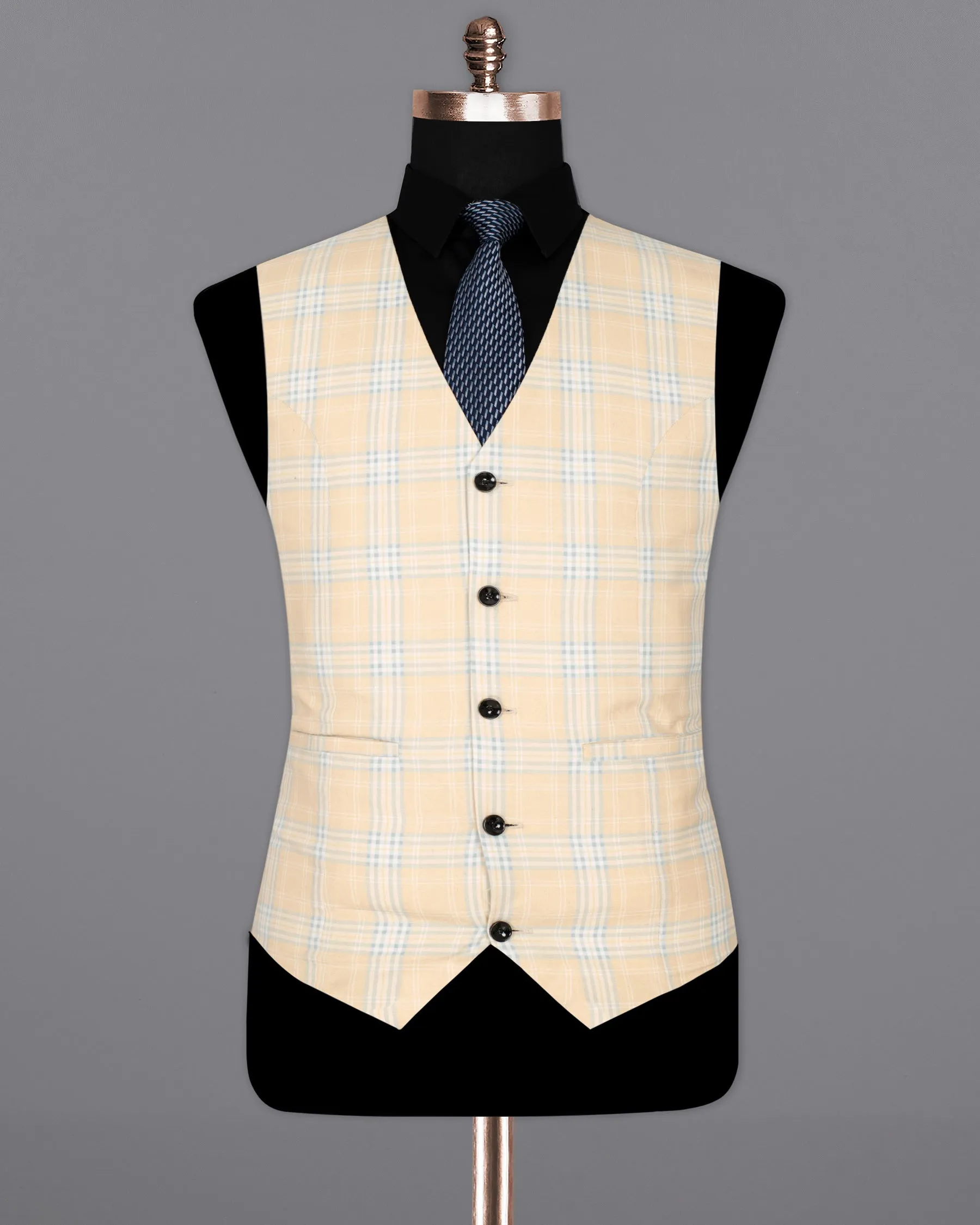 Karry Plaid Wool Rich Waistcoat sold by French Crown product image thumbnail 2