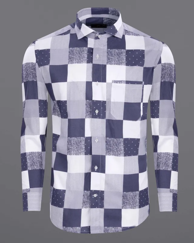 Topaz and Comet Check Printed Premium Cotton Shirt sold by French Crown
