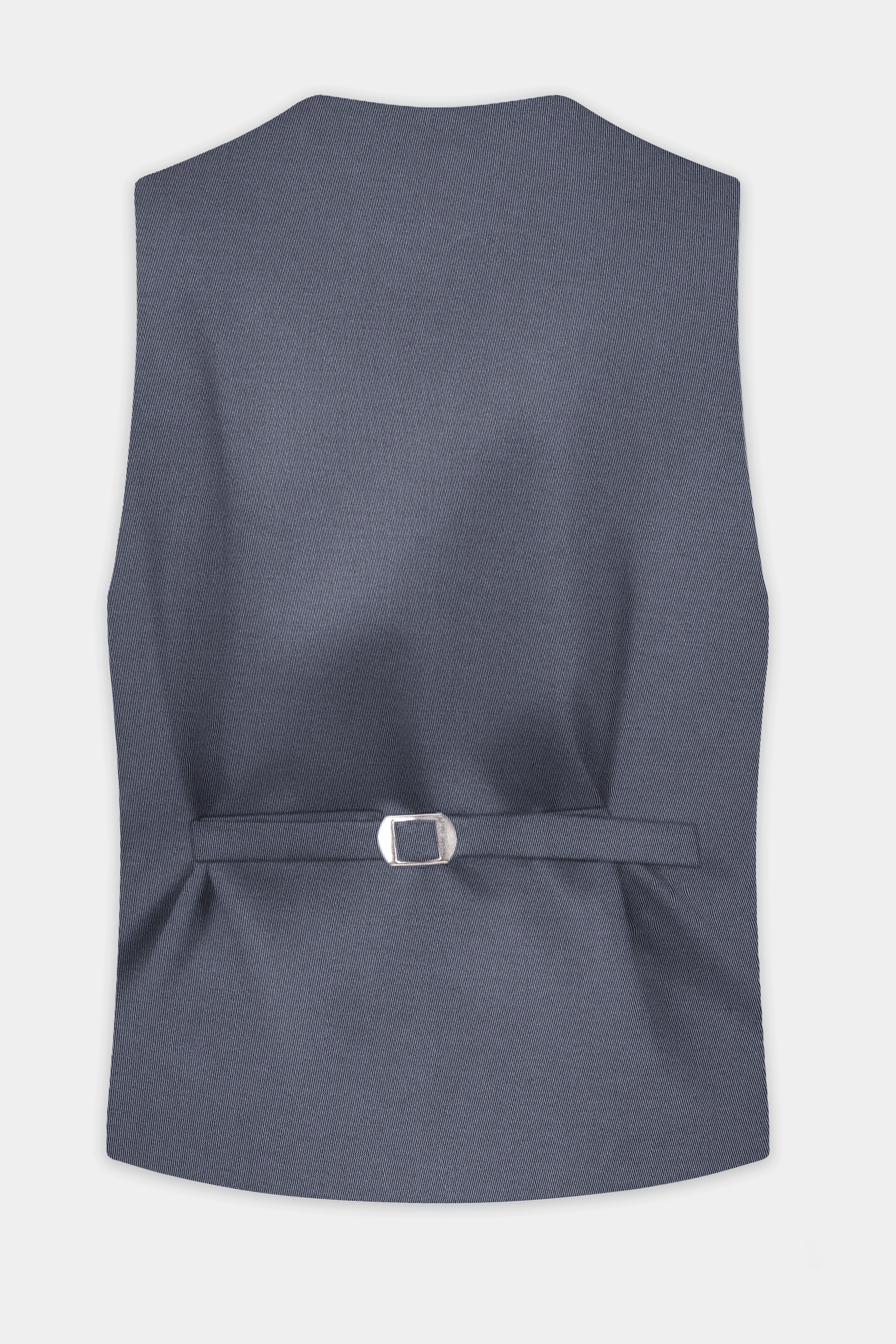 Iridium Gray Textured Cotton Waistcoat sold by French Crown product image thumbnail 4