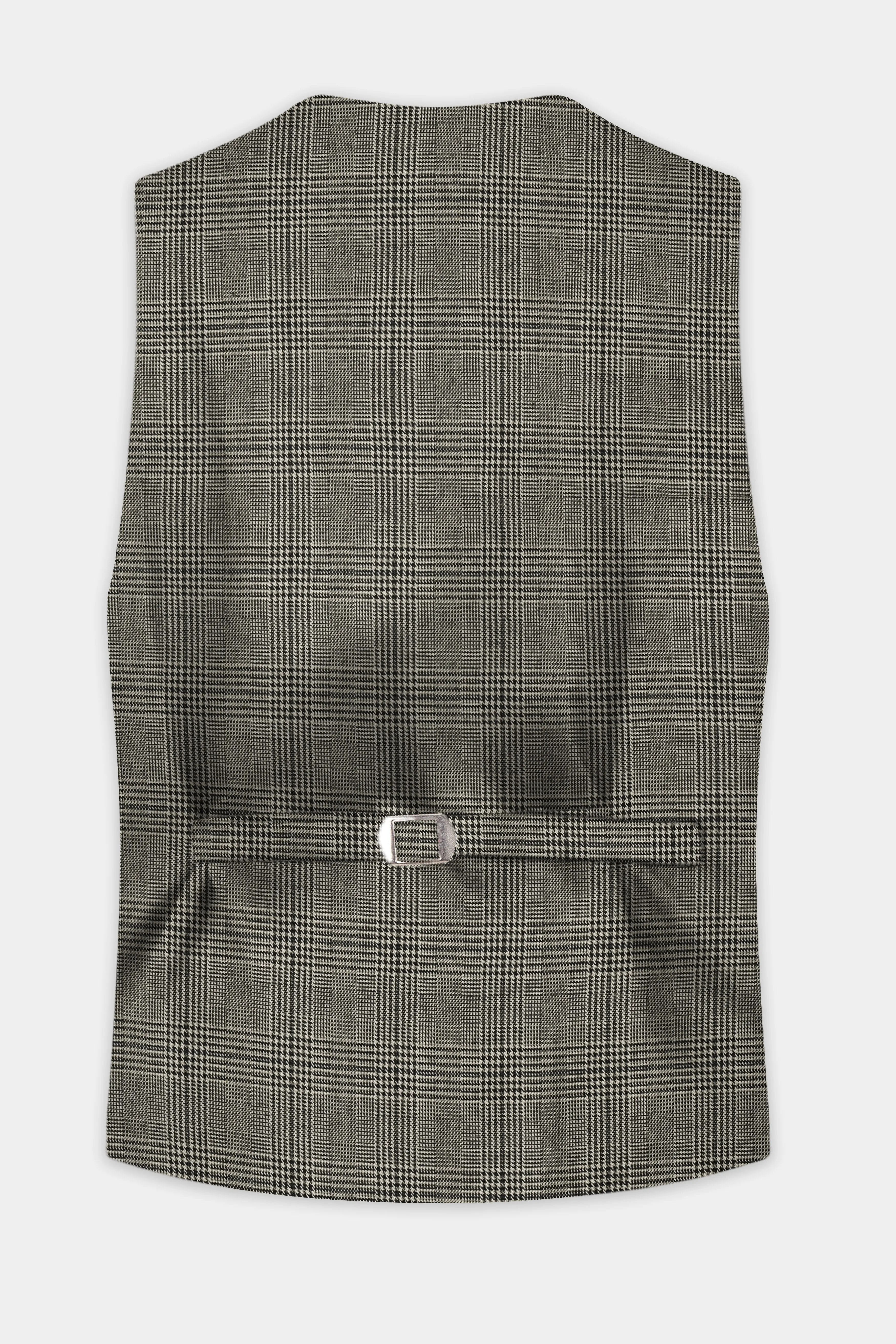 Spicy Brown Plaid Tweed Waistcoat sold by French Crown product image thumbnail 4